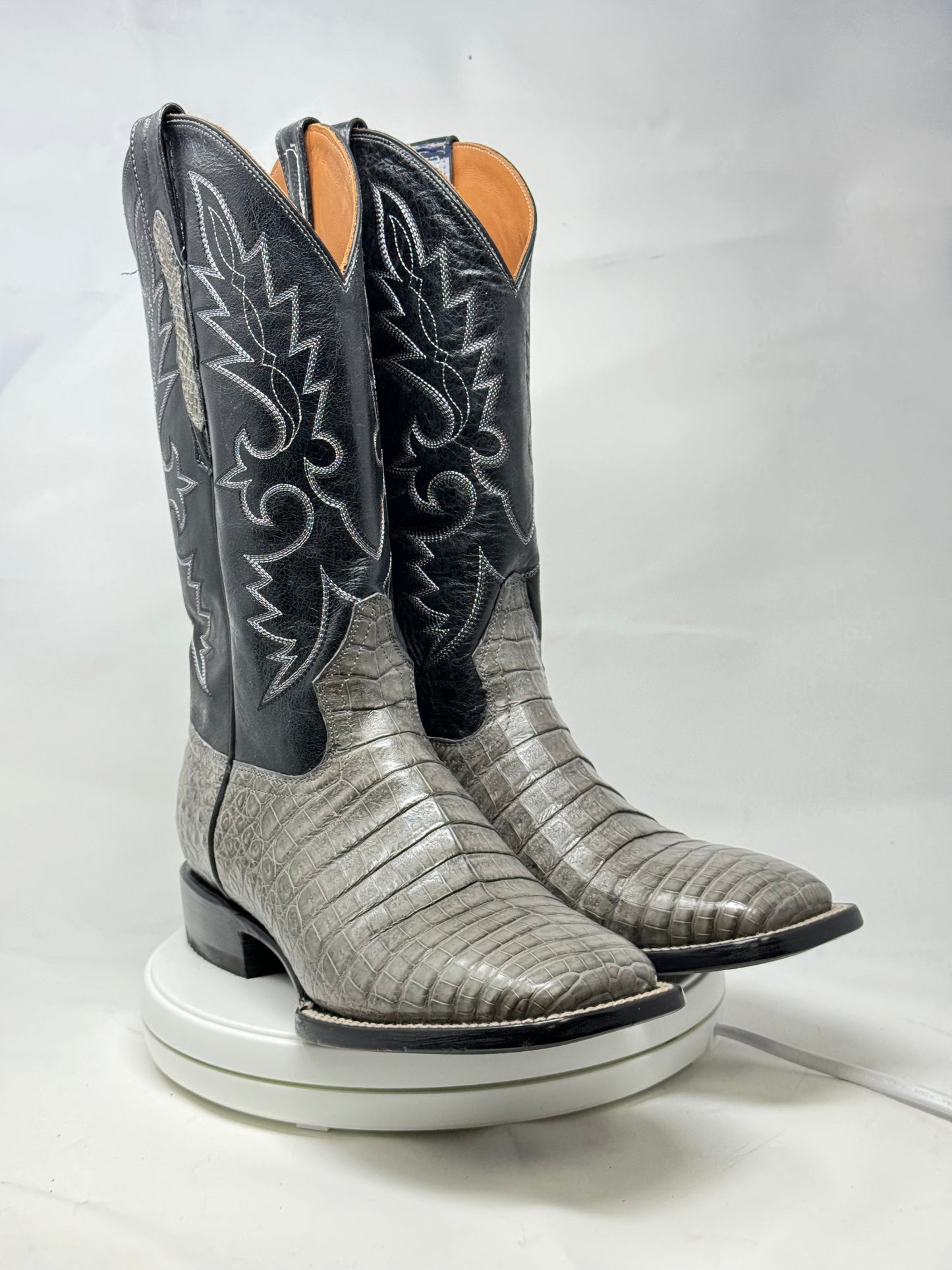 DJ2041 | Don Juan Boots Men's Caiman Belly Dark Grey H Toe