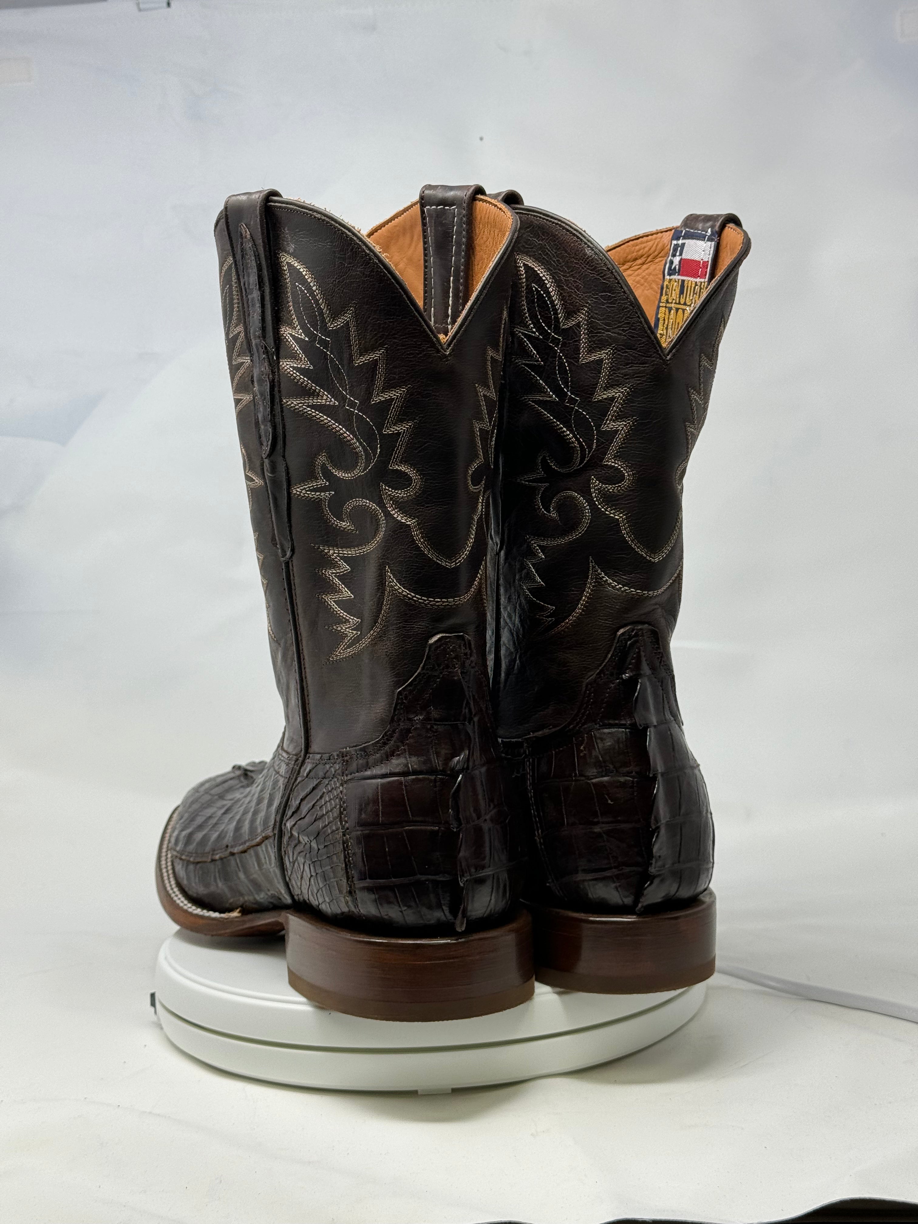 DJ2046 | Don Juan Boots Men's Caiman Tail Choco H Toe P