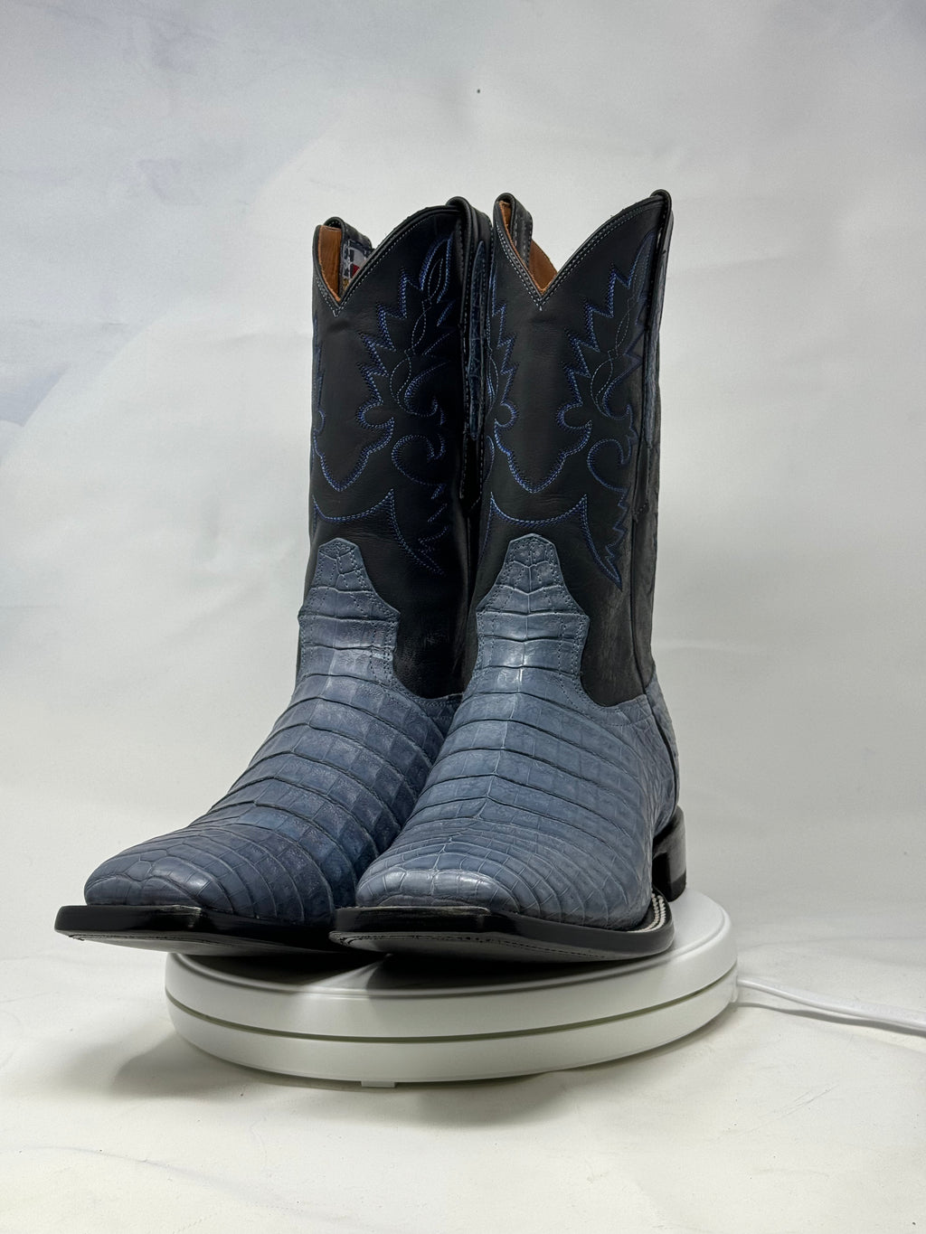 DJ2063 | Don Juan Boots Men's Caiman Belly Blue Jean H Toe P