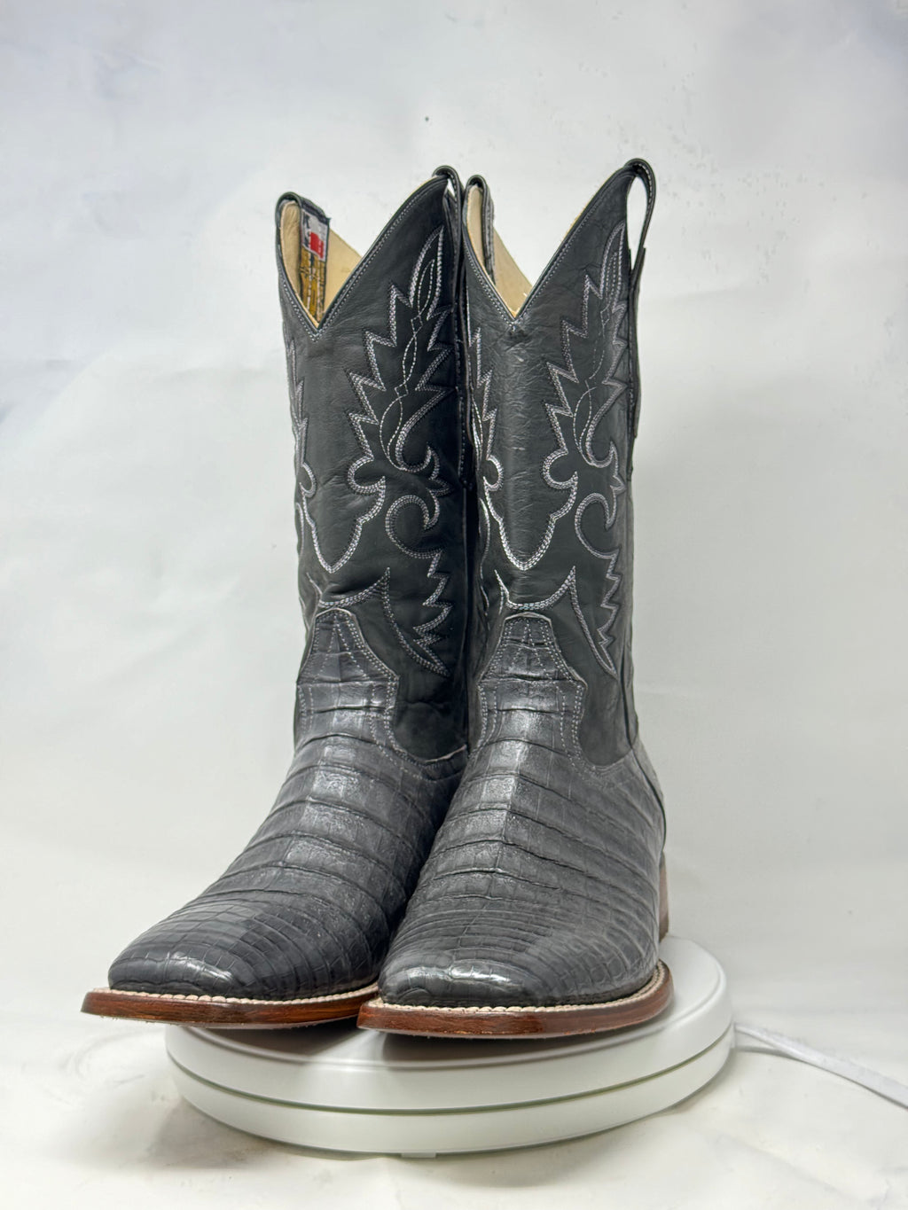 DJ2031 | Don Juan Boots Men's Caiman Belly Smoke Grey H Toe