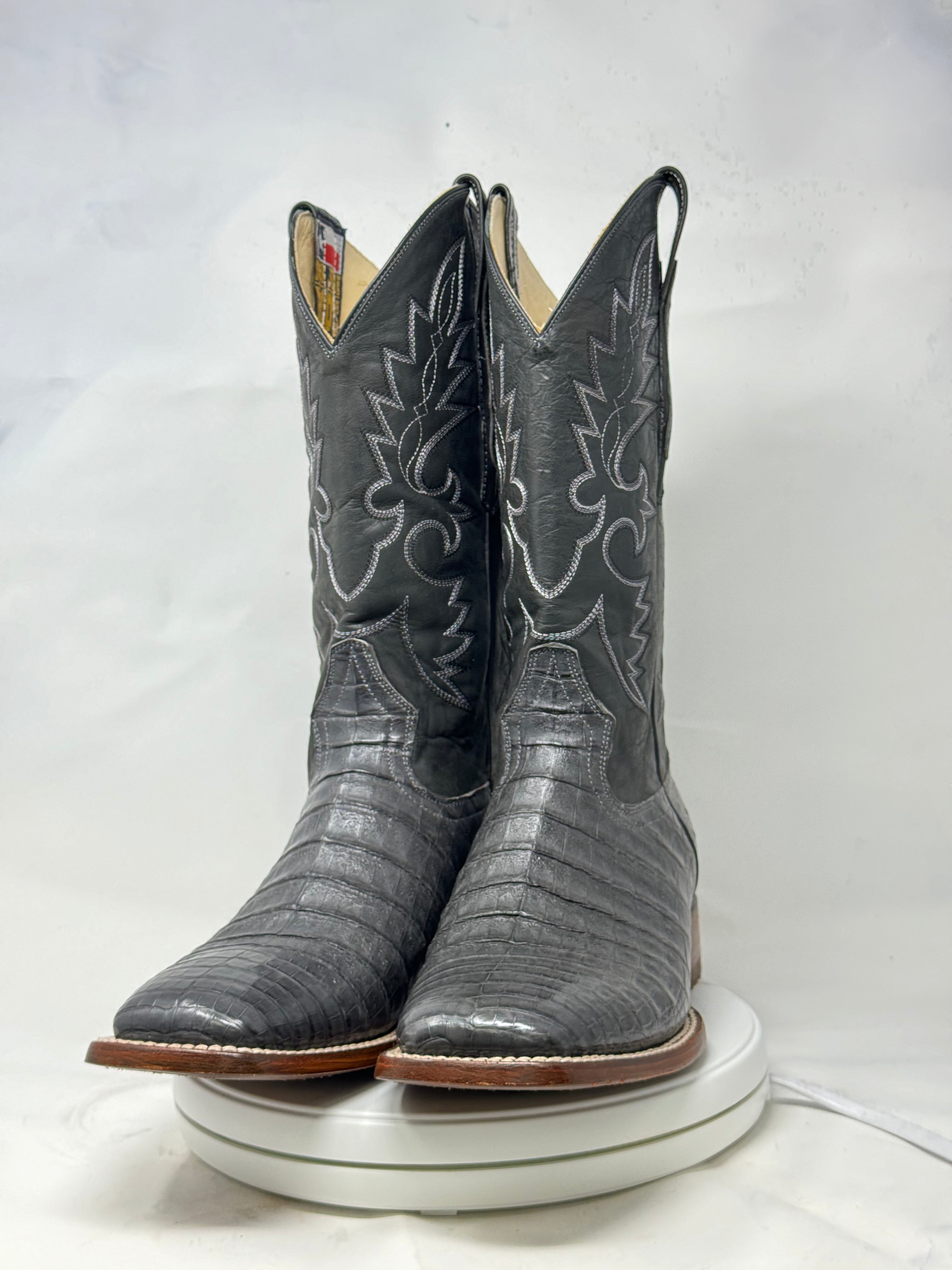 DJ2031 | Don Juan Boots Men's Caiman Belly Smoke Grey H Toe