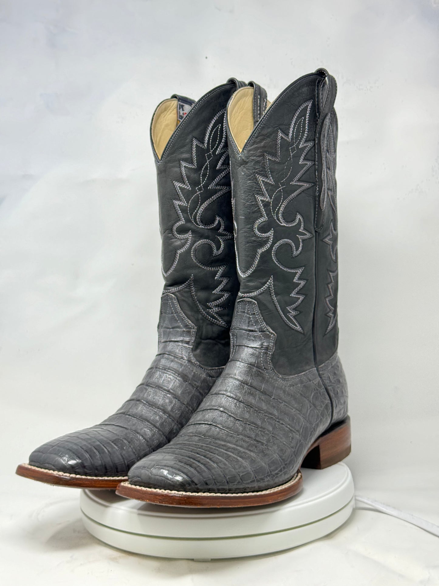 DJ2031 | Don Juan Boots Men's Caiman Belly Smoke Grey H Toe