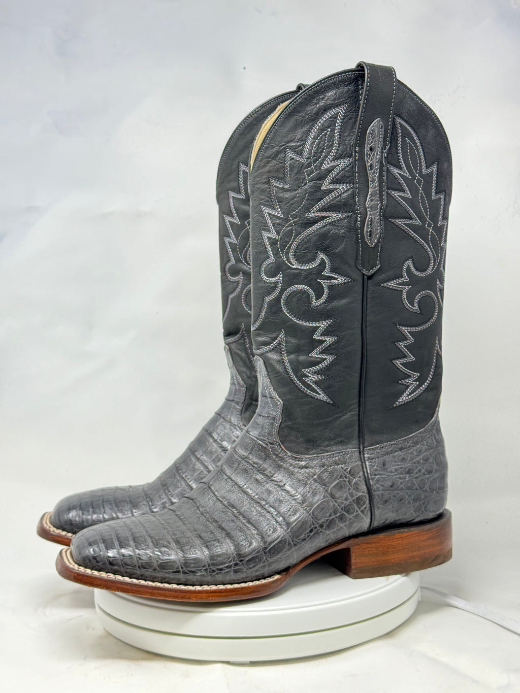 DJ2031 | Don Juan Boots Men's Caiman Belly Smoke Grey H Toe