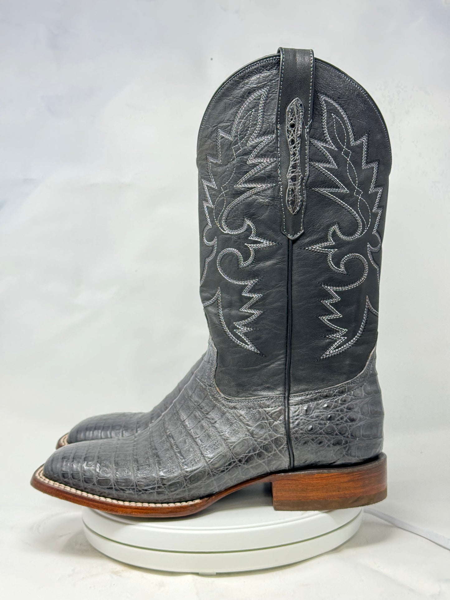 DJ2031 | Don Juan Boots Men's Caiman Belly Smoke Grey H Toe