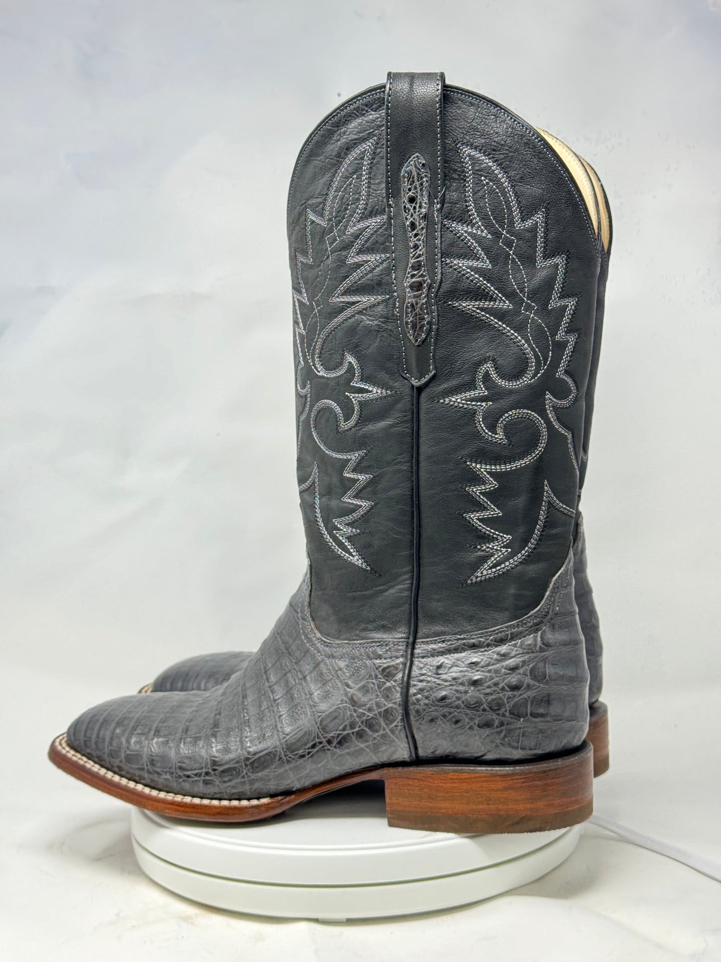 DJ2031 | Don Juan Boots Men's Caiman Belly Smoke Grey H Toe