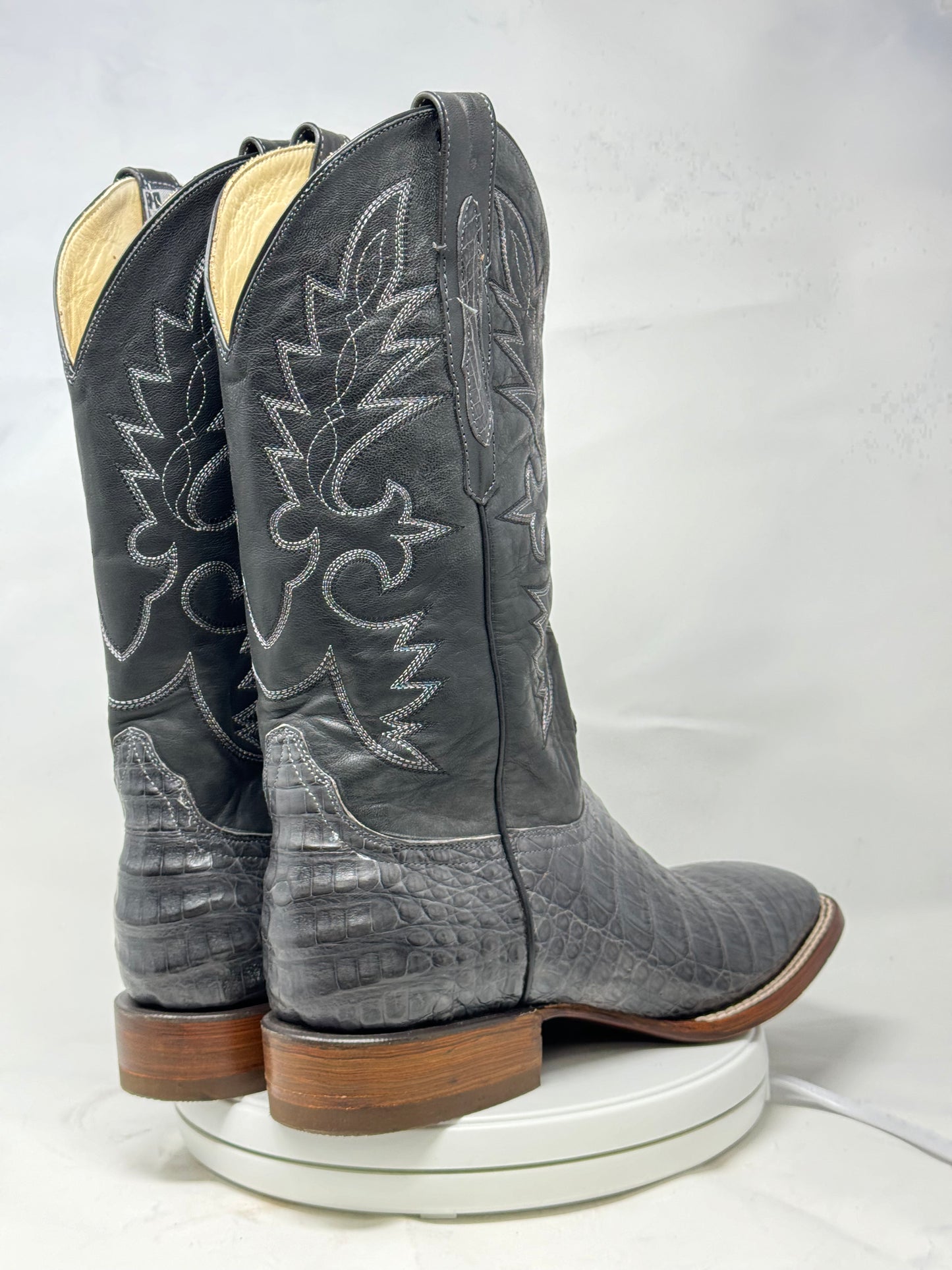 DJ2031 | Don Juan Boots Men's Caiman Belly Smoke Grey H Toe