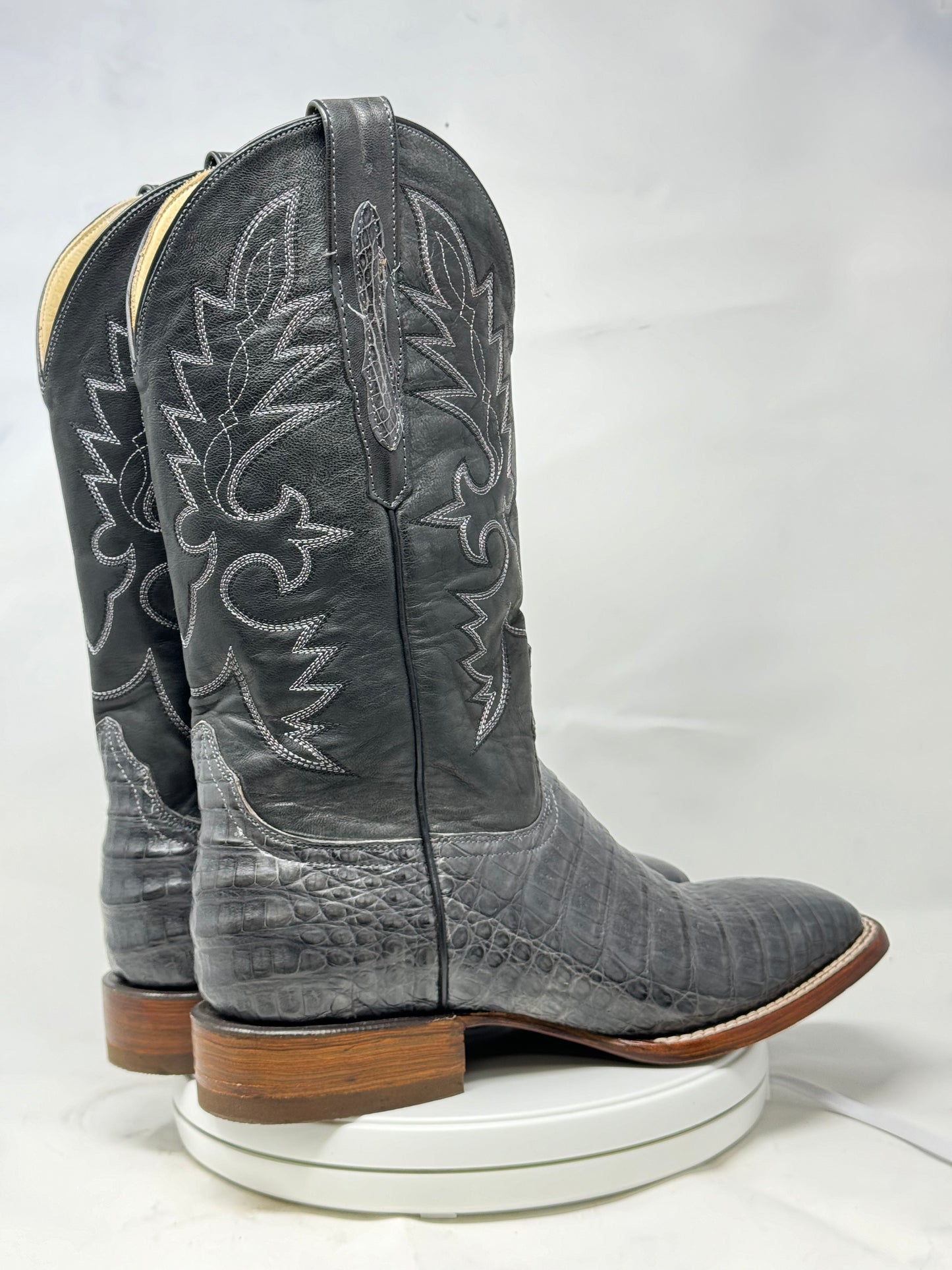 DJ2031 | Don Juan Boots Men's Caiman Belly Smoke Grey H Toe