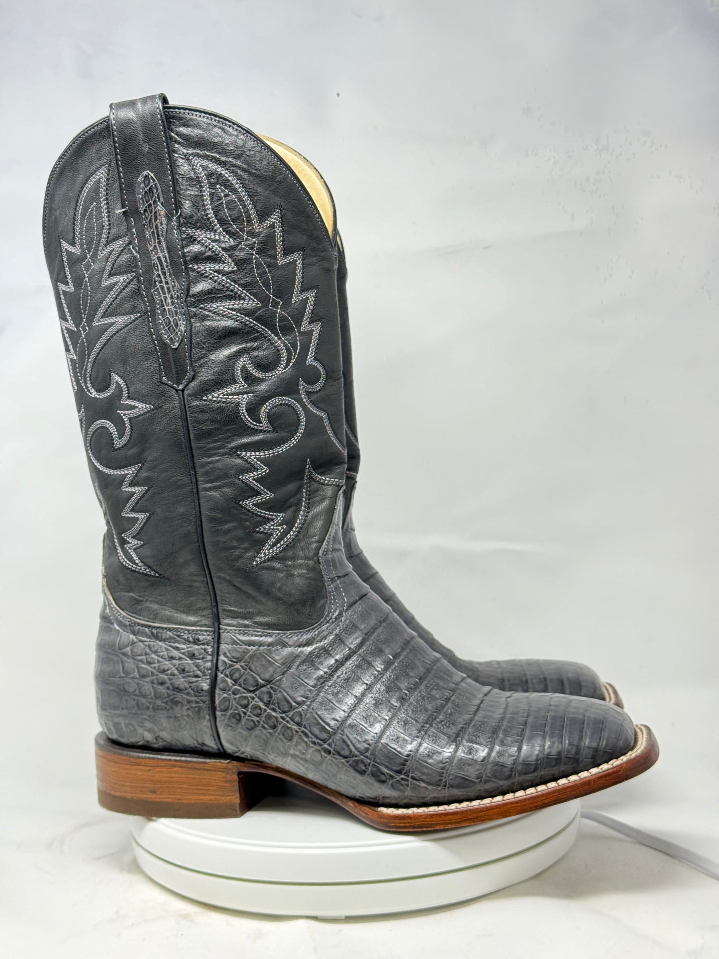 DJ2031 | Don Juan Boots Men's Caiman Belly Smoke Grey H Toe