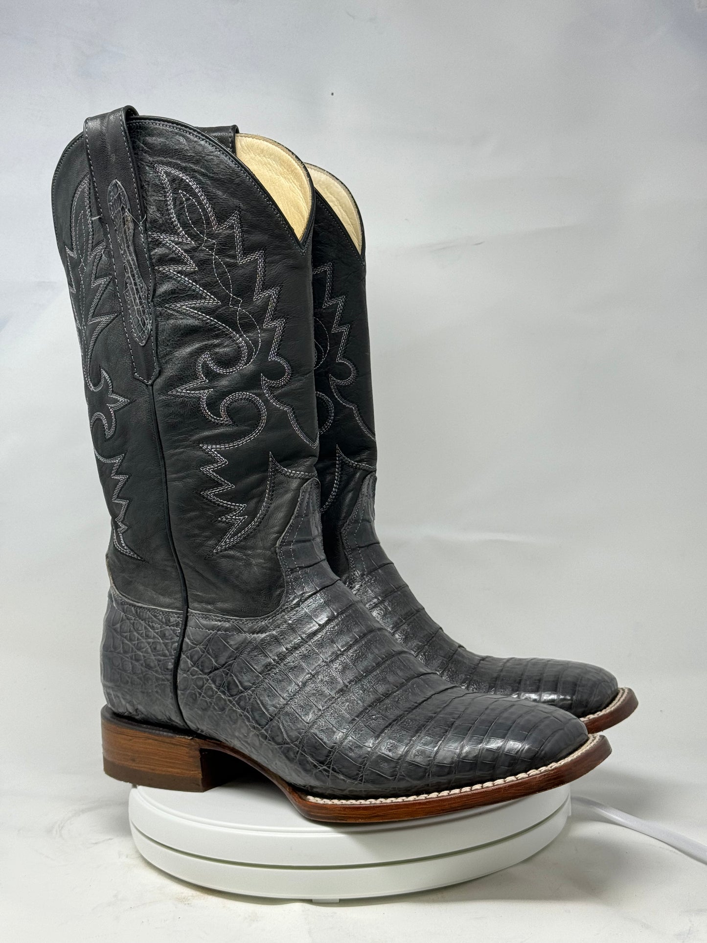 DJ2031 | Don Juan Boots Men's Caiman Belly Smoke Grey H Toe