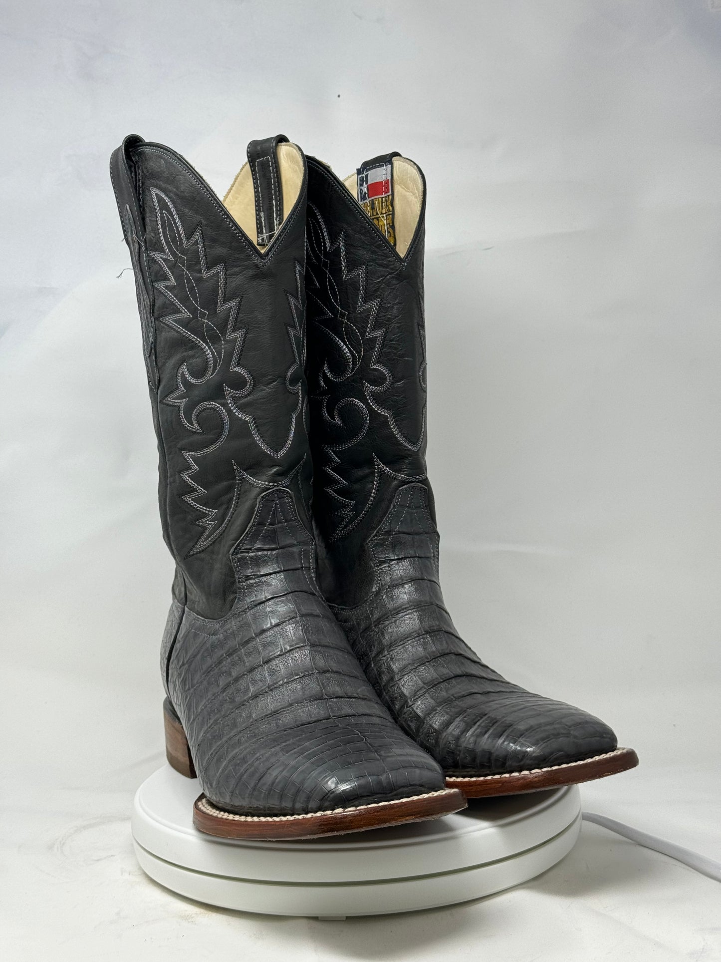 DJ2031 | Don Juan Boots Men's Caiman Belly Smoke Grey H Toe