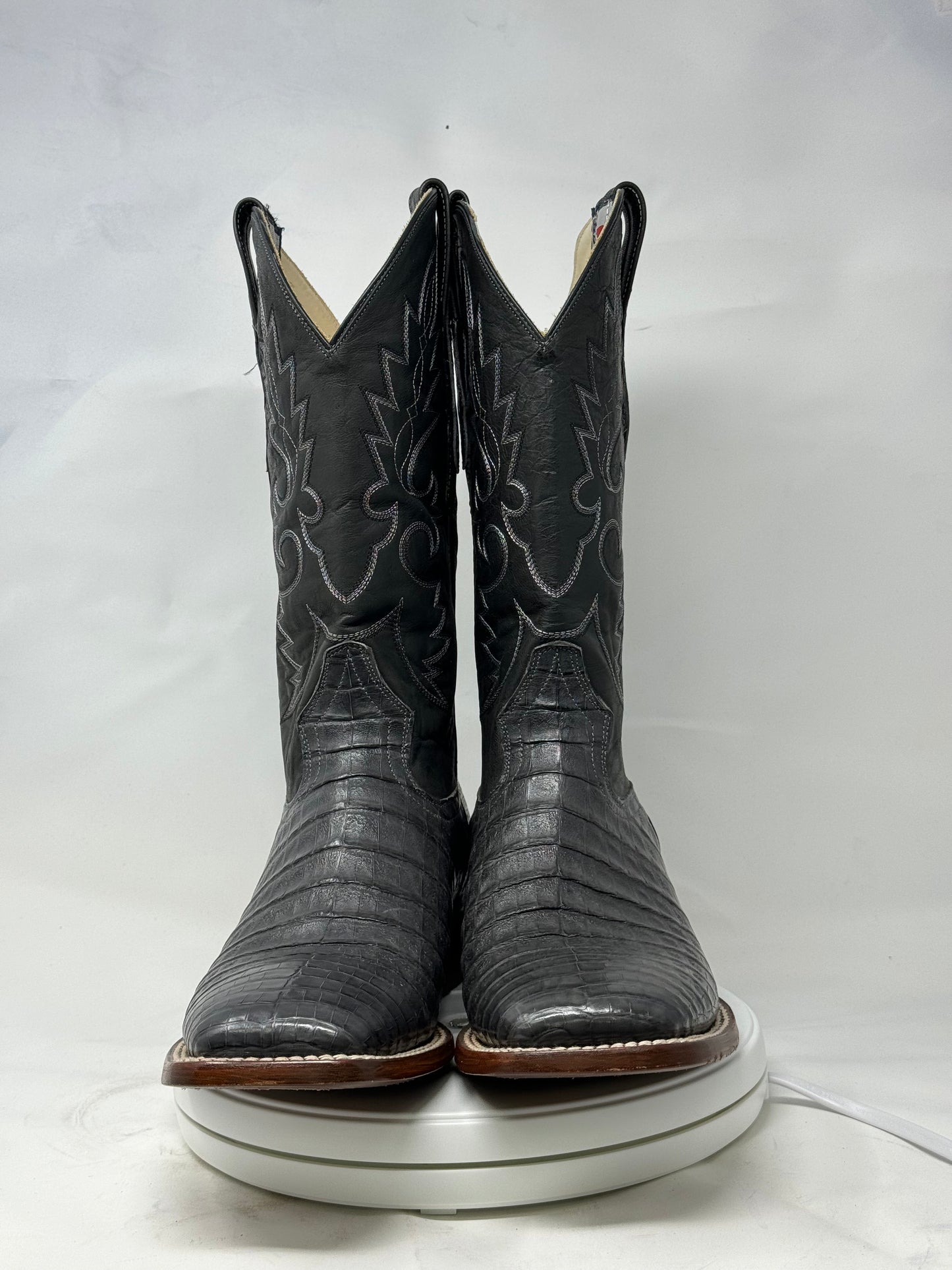 DJ2031 | Don Juan Boots Men's Caiman Belly Smoke Grey H Toe