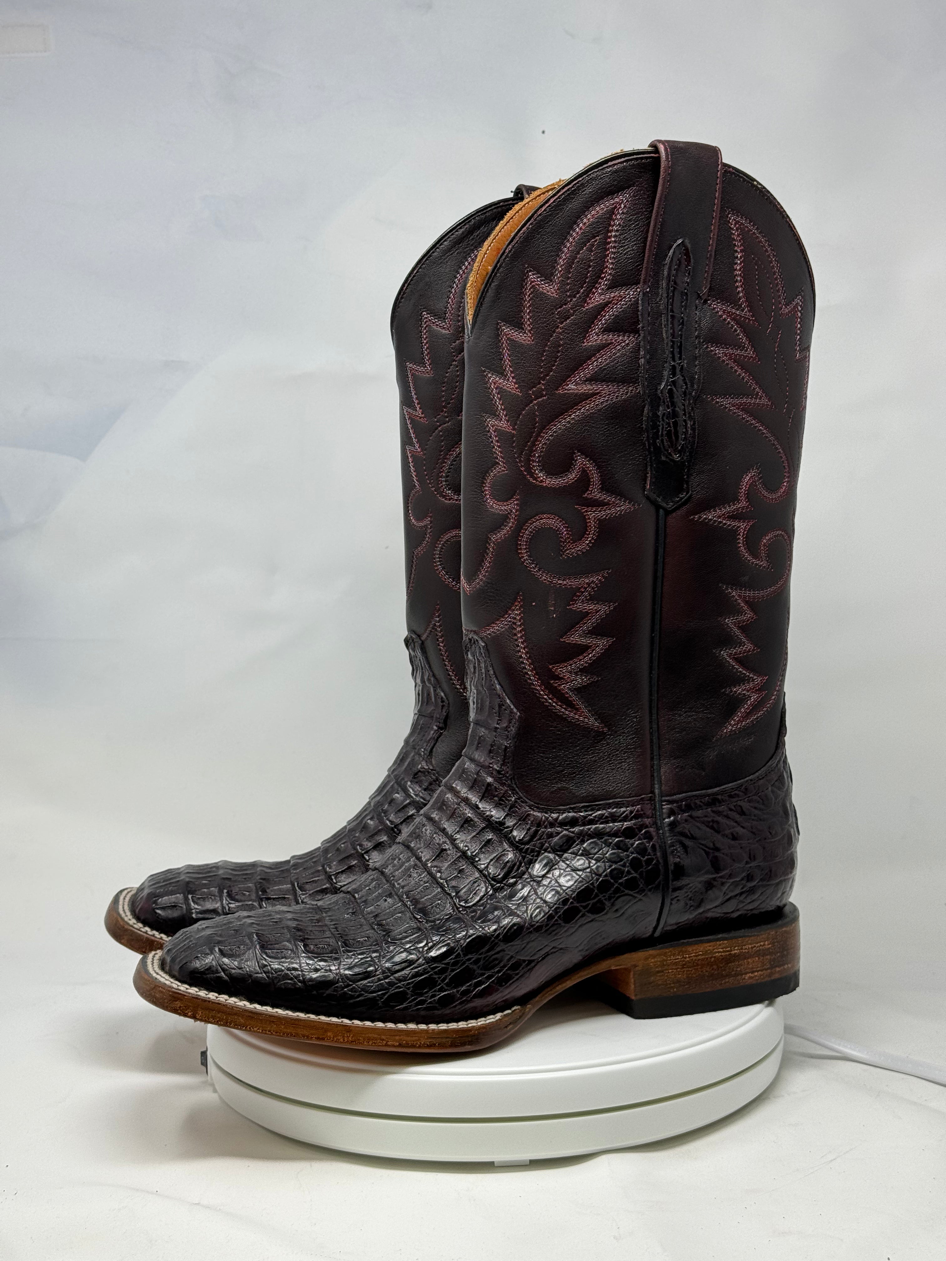 DJ2042 | Don Juan Boots Men's Caiman Back Black Cherry H Toe P