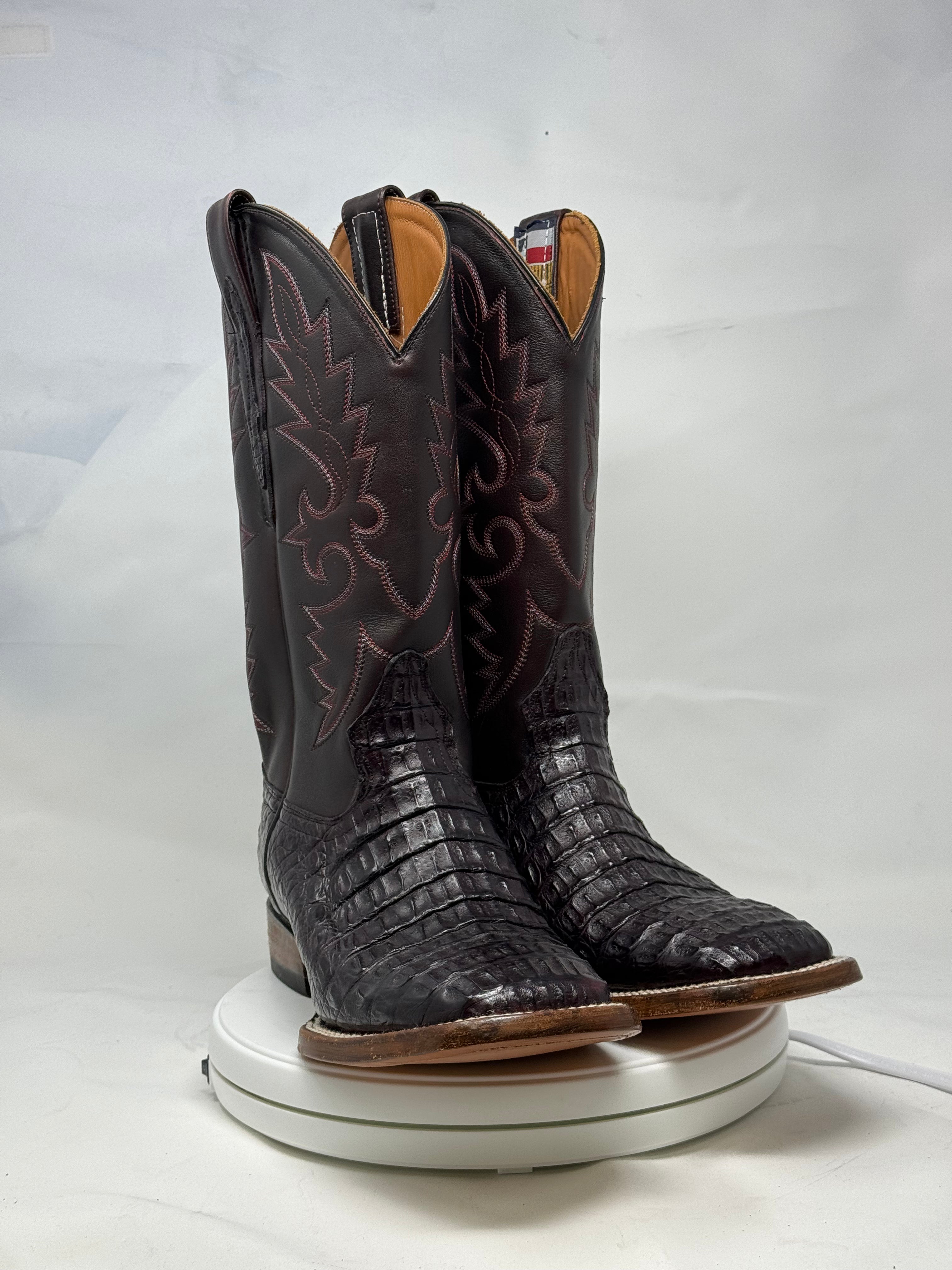 DJ2042 | Don Juan Boots Men's Caiman Back Black Cherry H Toe P