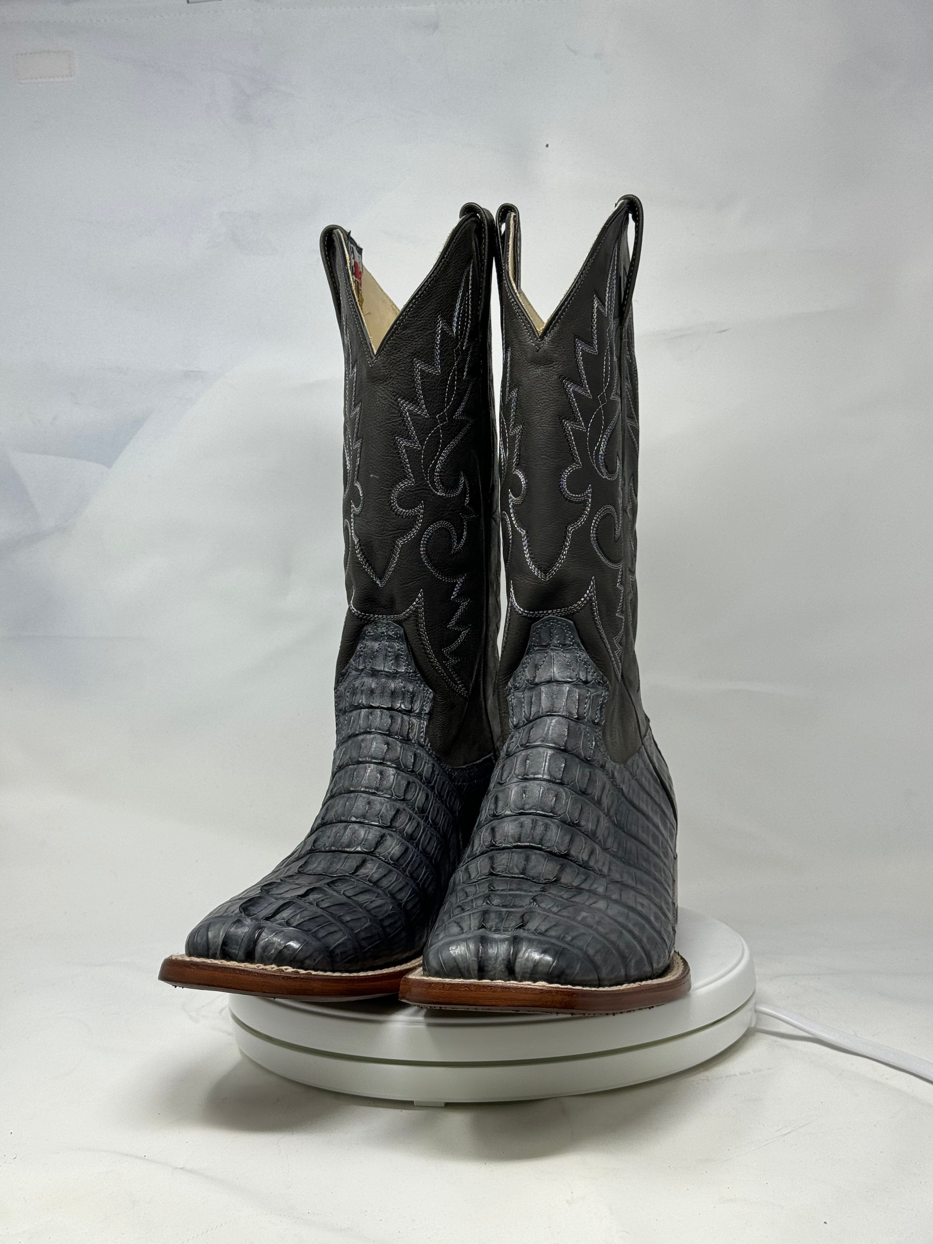 DJ2033 | Don Juan Boots Men's Caiman Tail Smoke Grey H Toe