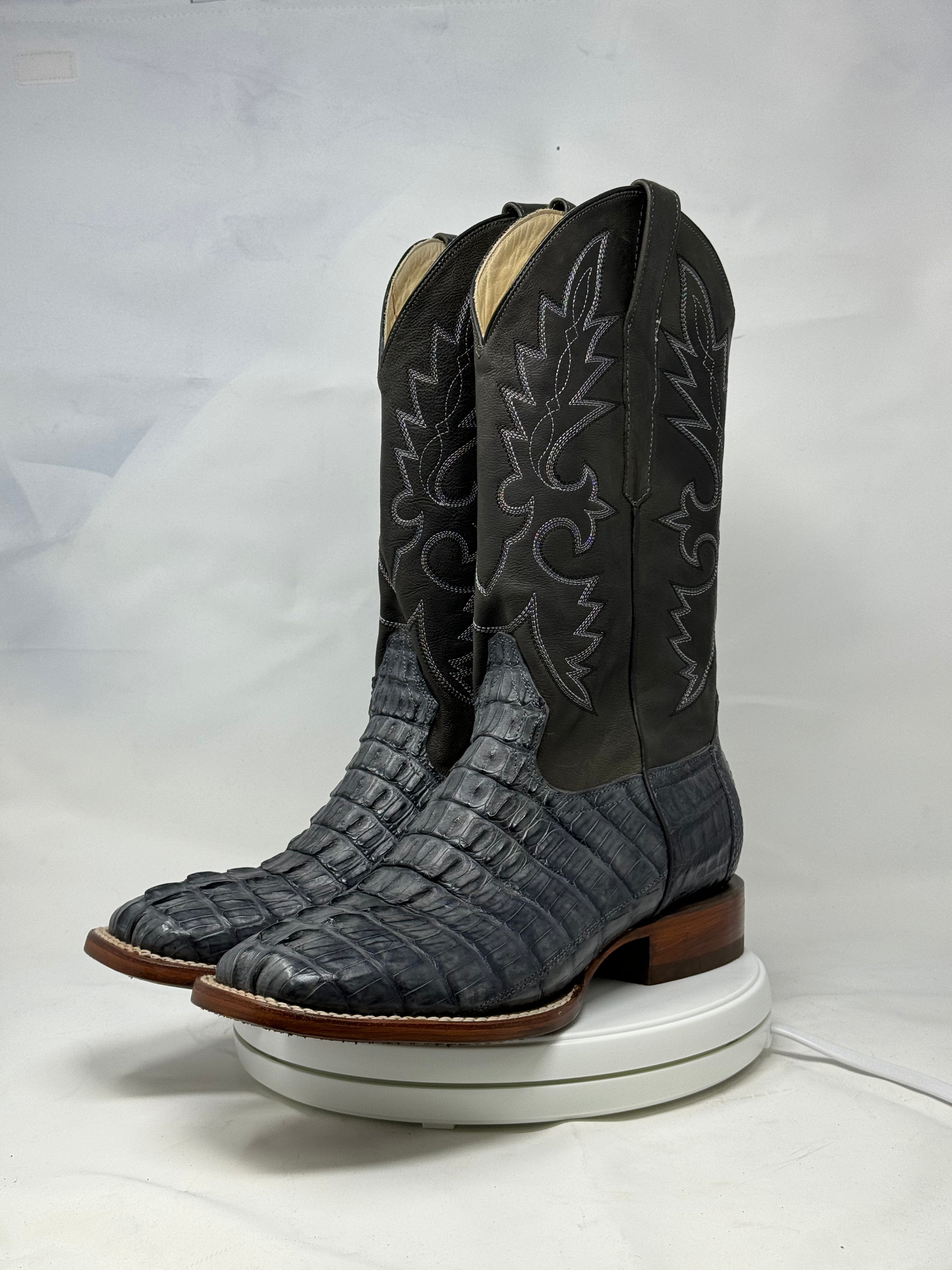 DJ2033 | Don Juan Boots Men's Caiman Tail Smoke Grey H Toe