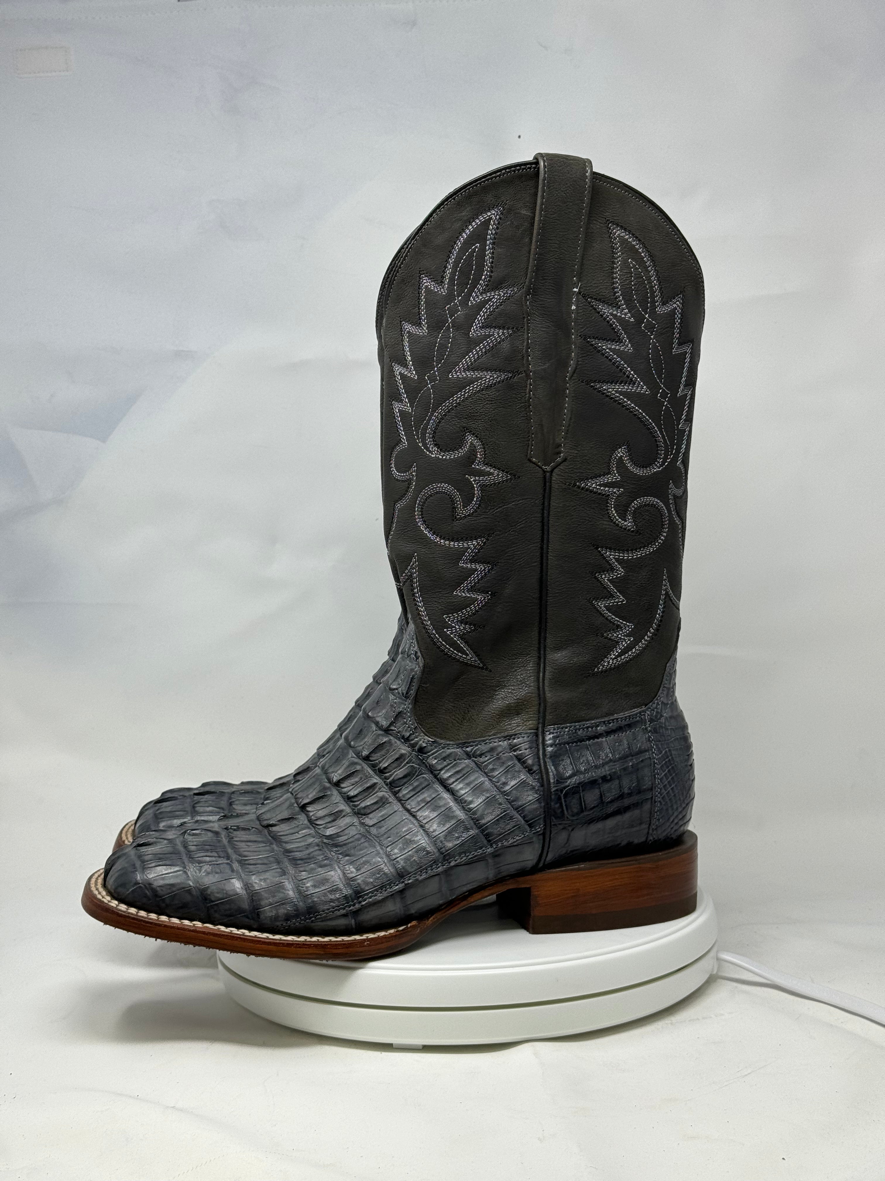 DJ2033 | Don Juan Boots Men's Caiman Tail Smoke Grey H Toe