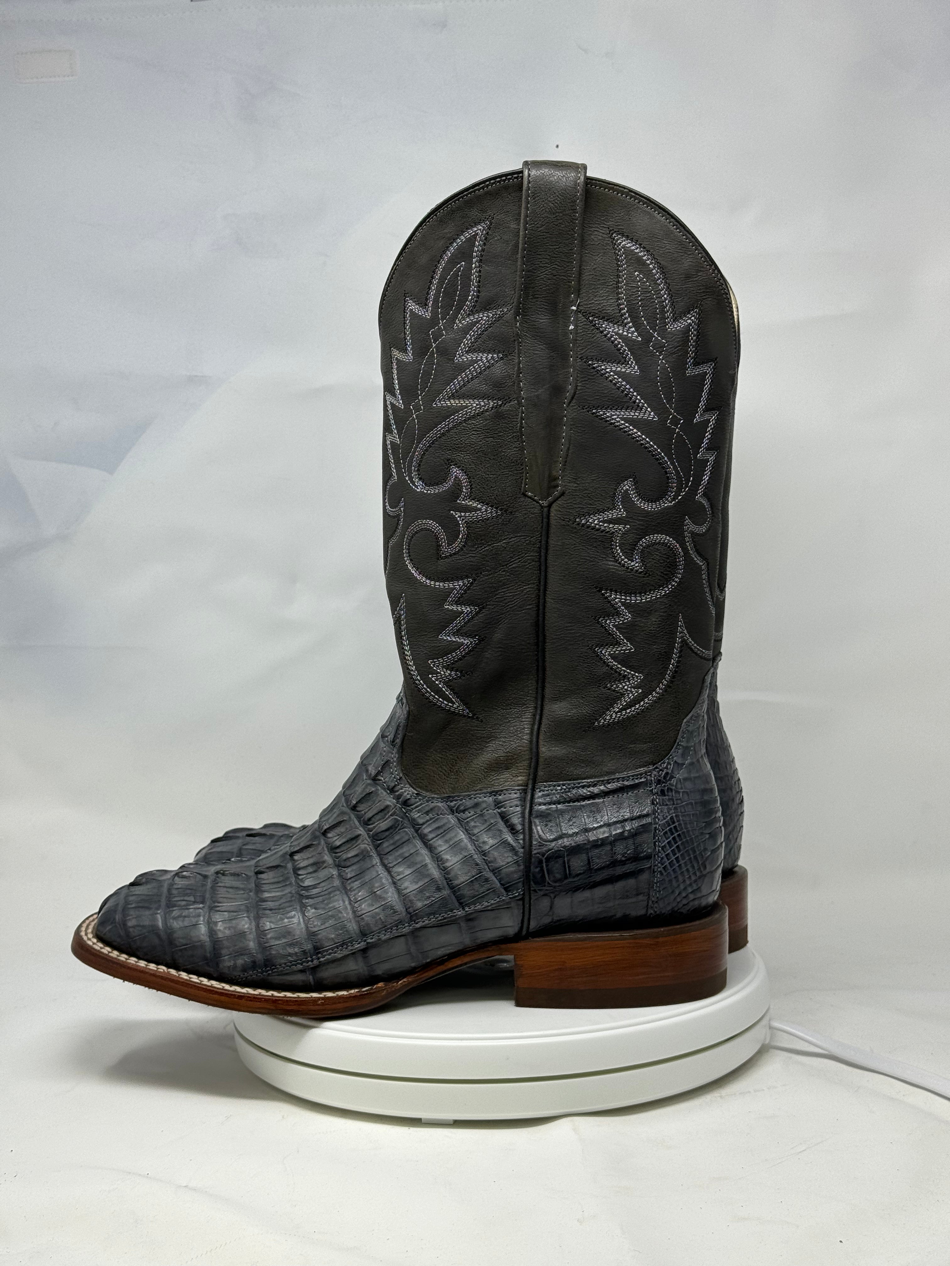 DJ2033 | Don Juan Boots Men's Caiman Tail Smoke Grey H Toe