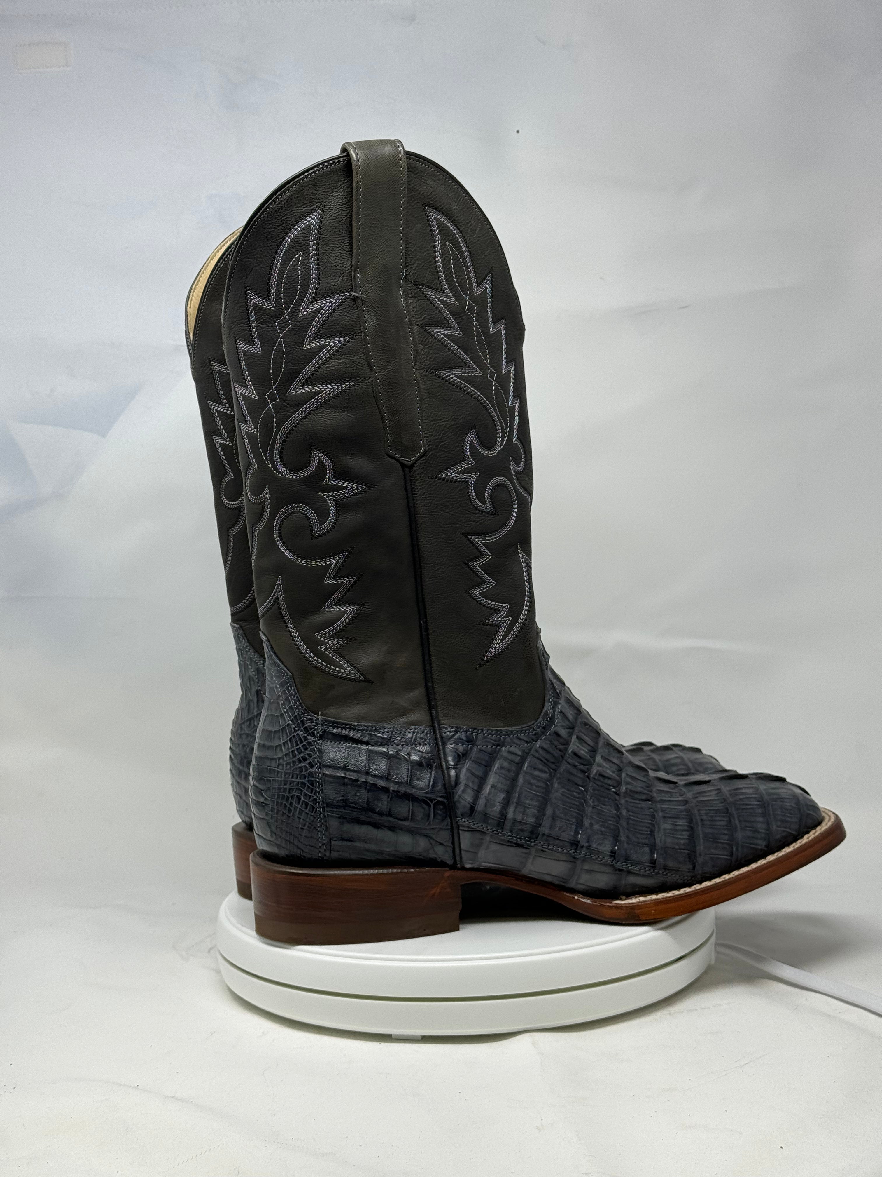 DJ2033 | Don Juan Boots Men's Caiman Tail Smoke Grey H Toe