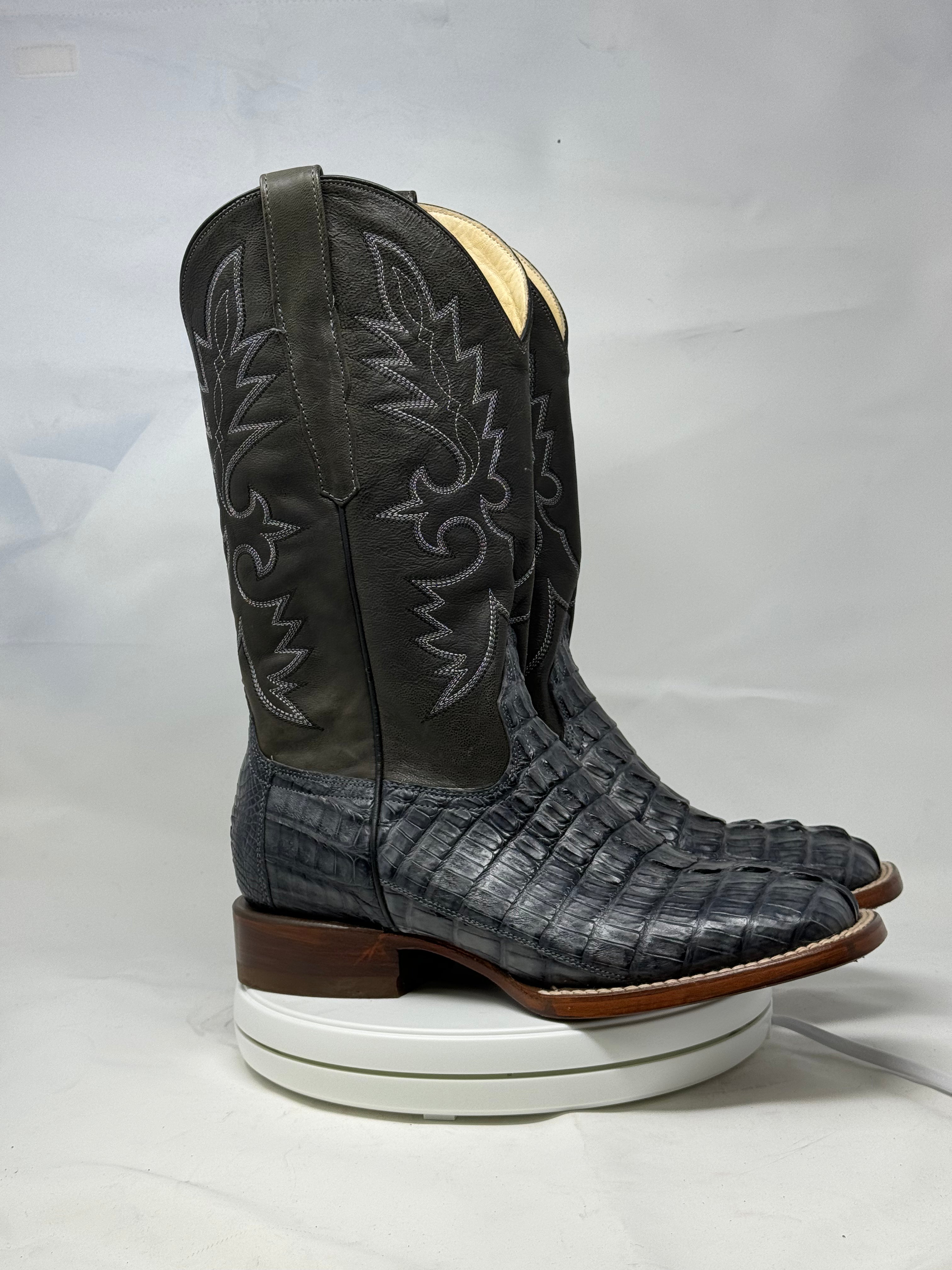 DJ2033 | Don Juan Boots Men's Caiman Tail Smoke Grey H Toe
