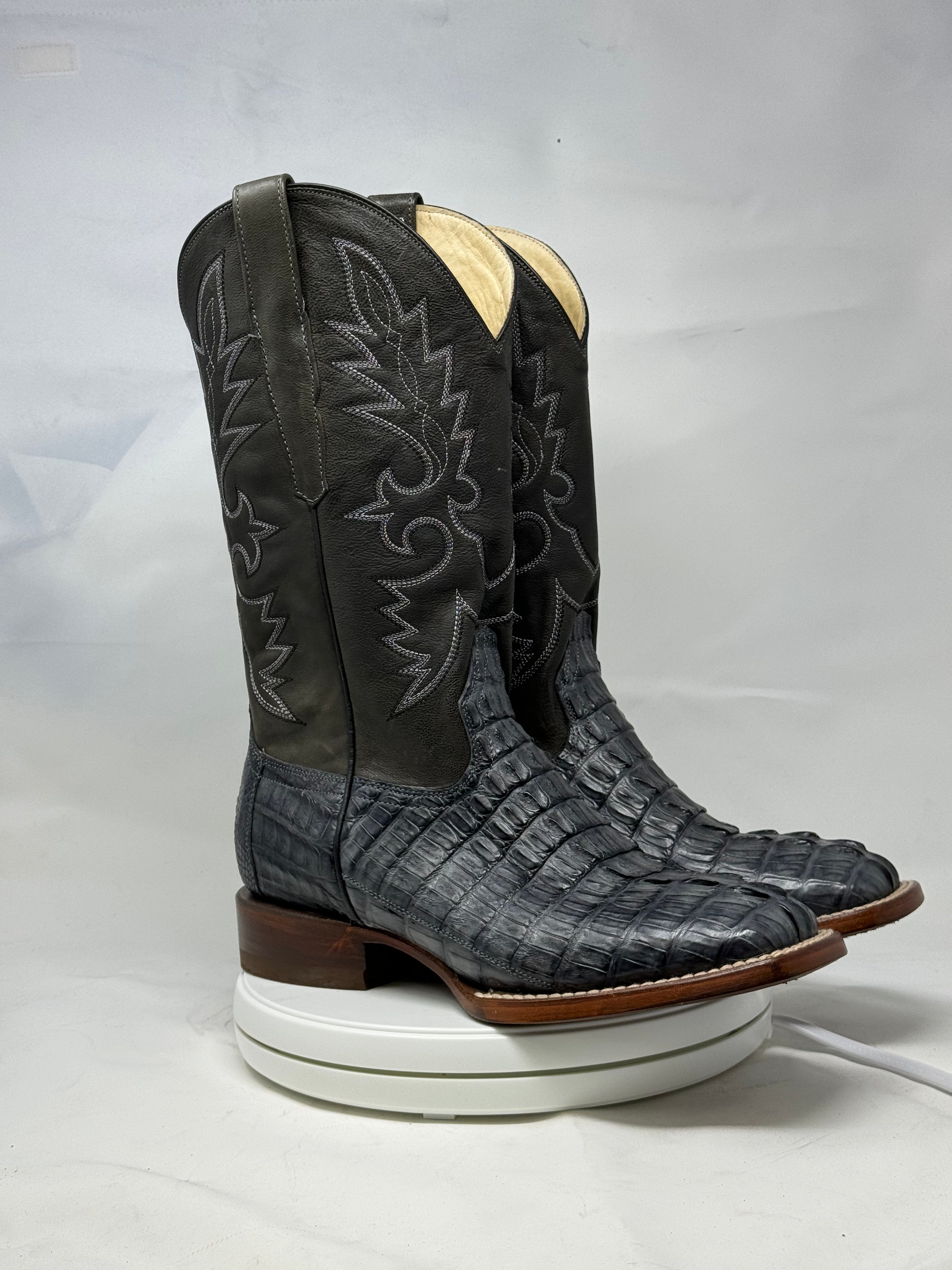 DJ2033 | Don Juan Boots Men's Caiman Tail Smoke Grey H Toe