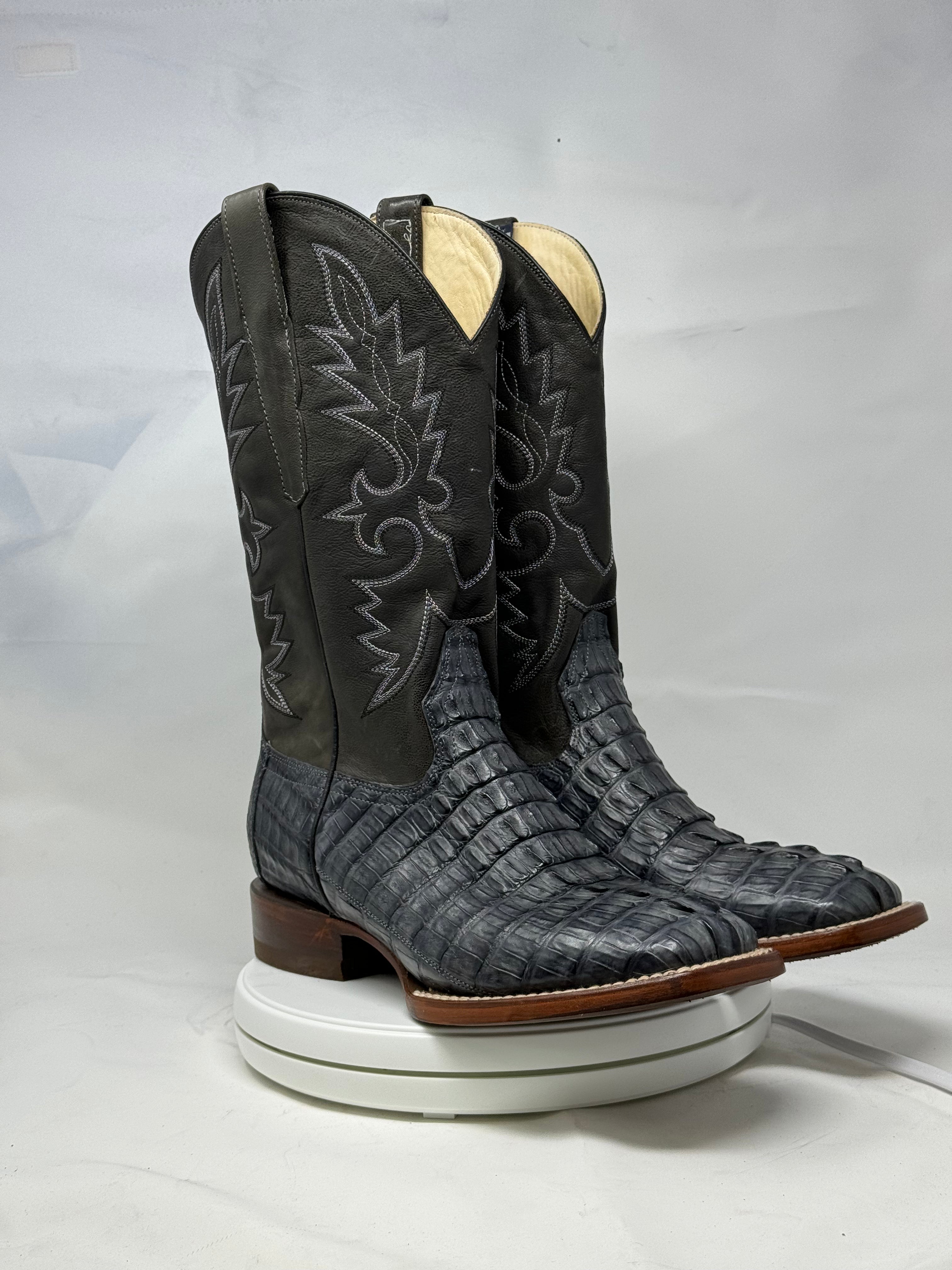DJ2033 | Don Juan Boots Men's Caiman Tail Smoke Grey H Toe