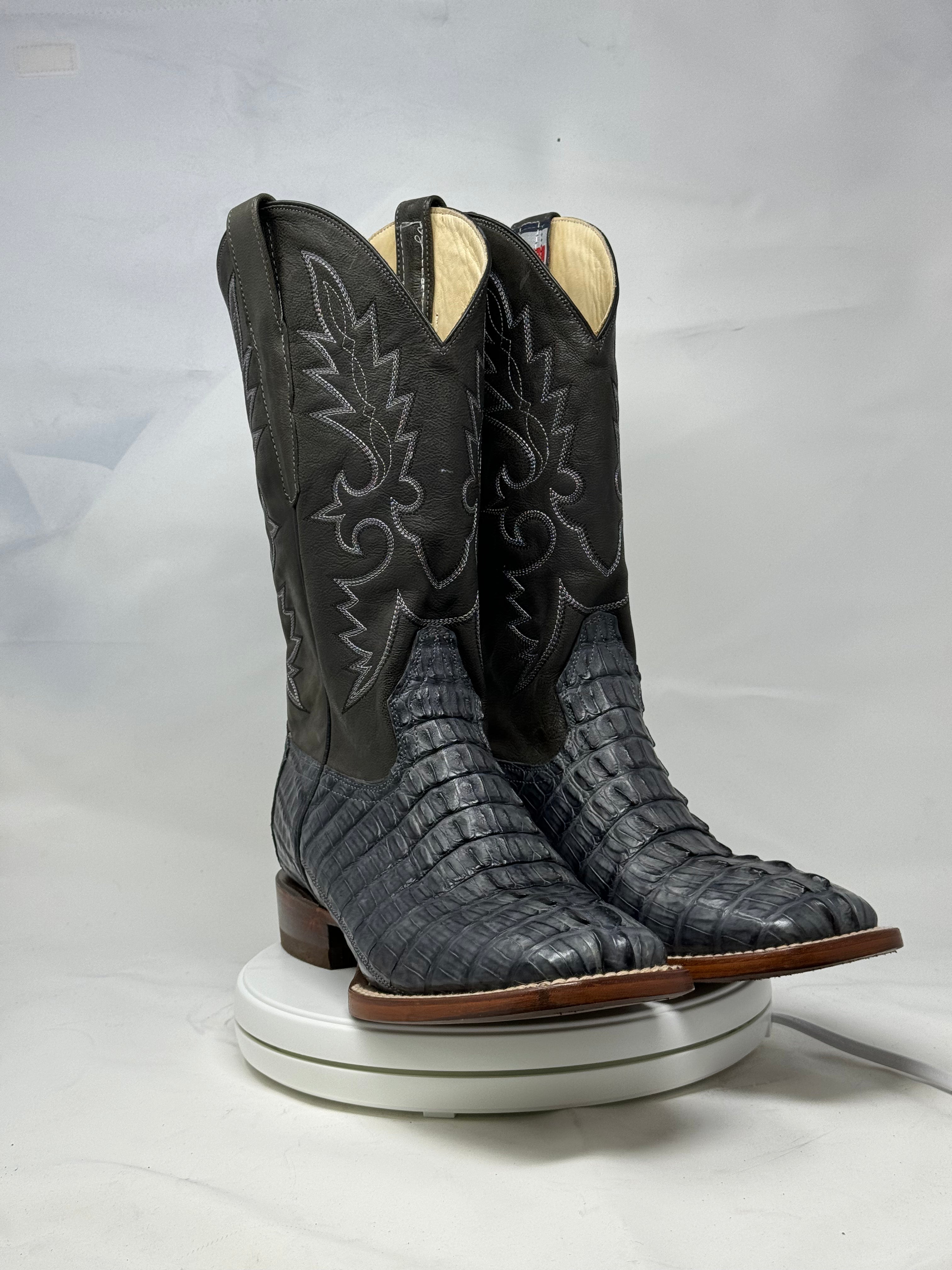 DJ2033 | Don Juan Boots Men's Caiman Tail Smoke Grey H Toe