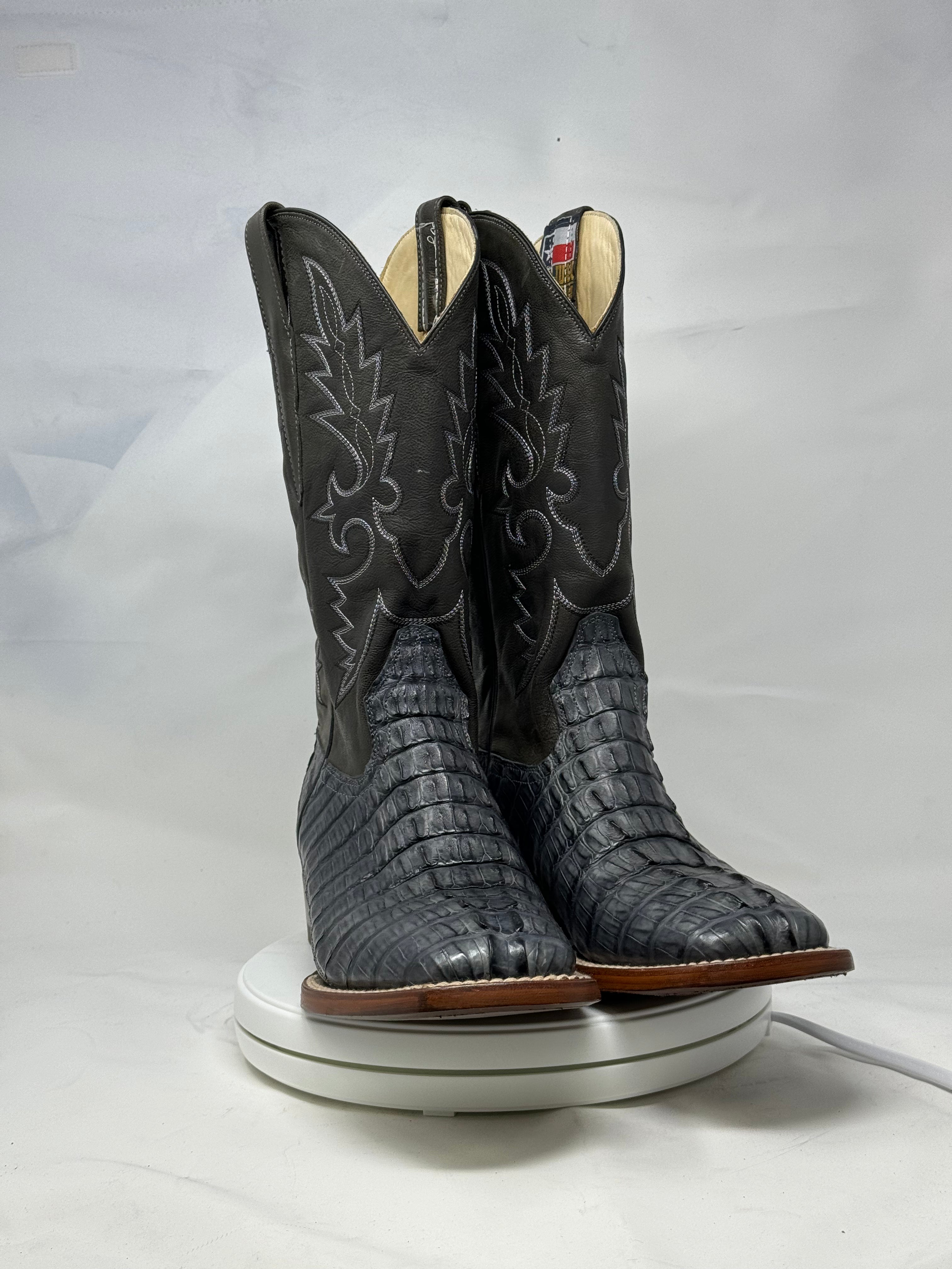 DJ2033 | Don Juan Boots Men's Caiman Tail Smoke Grey H Toe