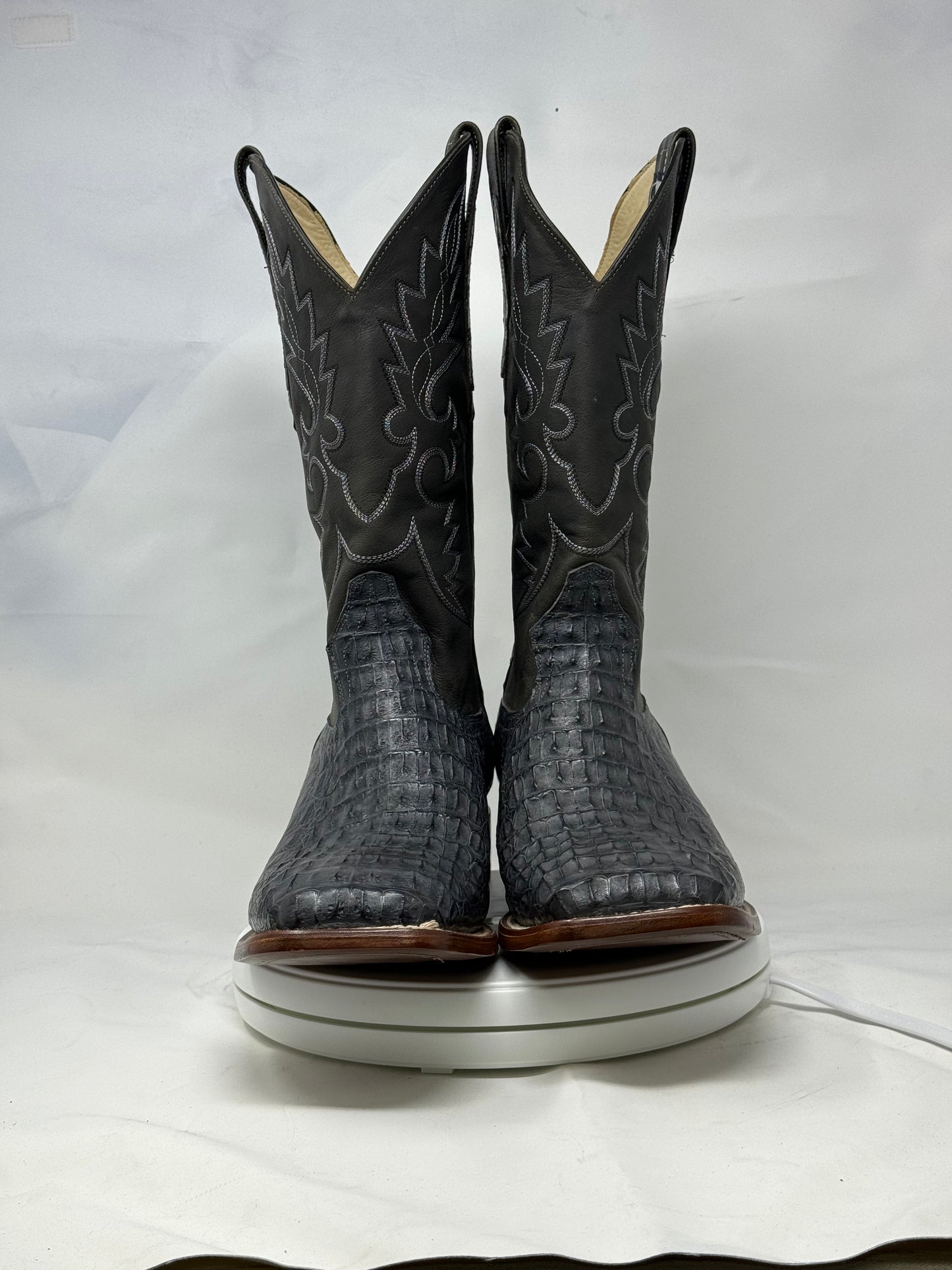 DJ2034 | Don Juan Boots Men's Caiman Back Smoke Grey H Toe