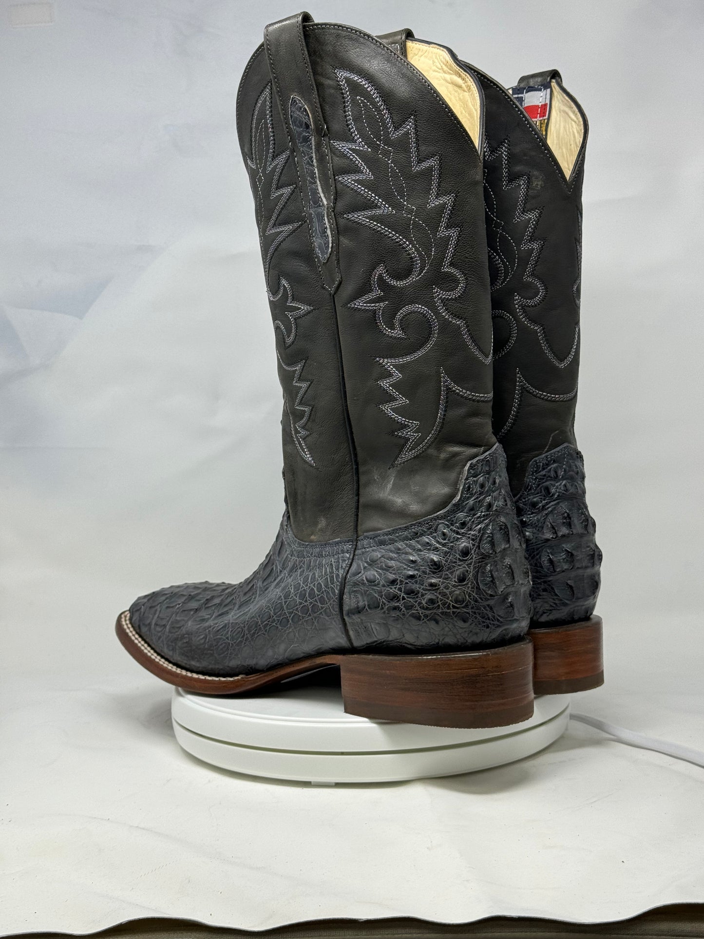 DJ2034 | Don Juan Boots Men's Caiman Back Smoke Grey H Toe