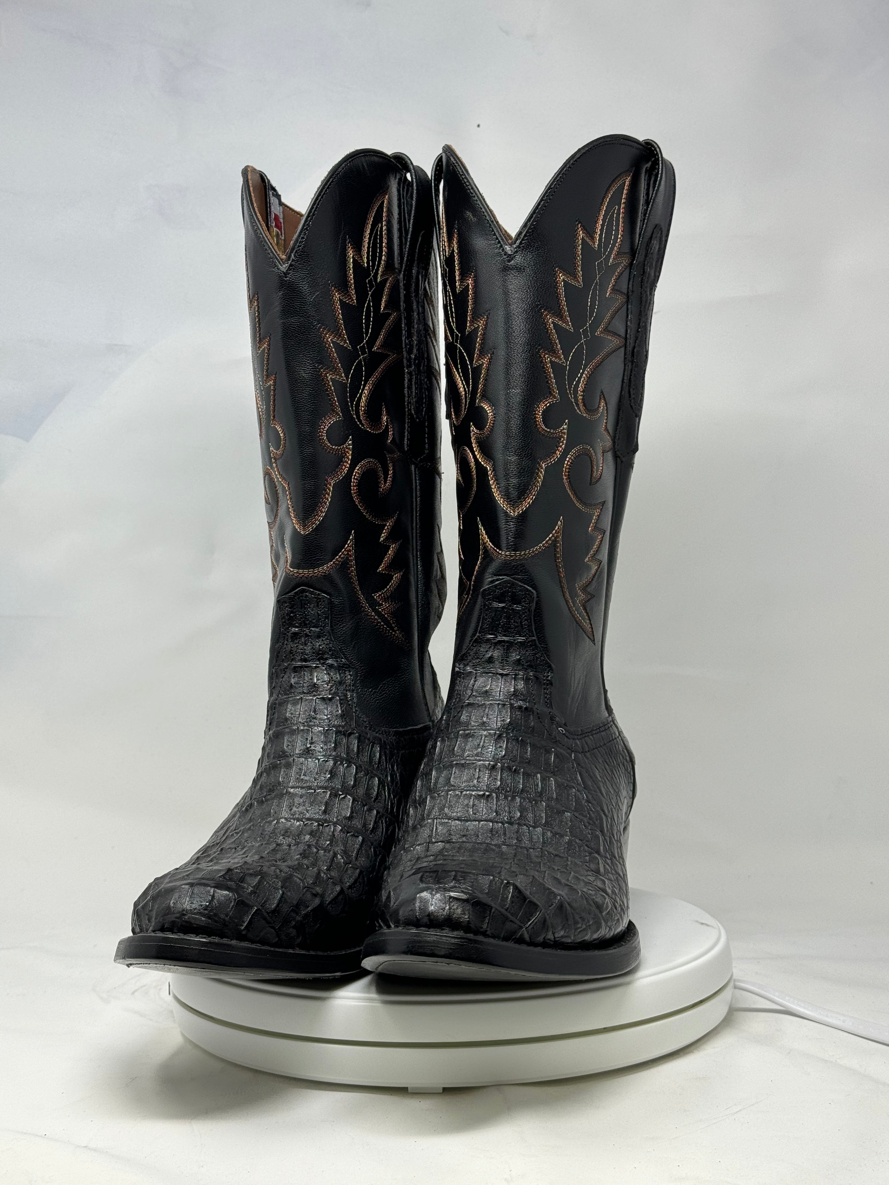 DJ2045 | Don Juan Boots Men's Caiman Black Hornback R Toe