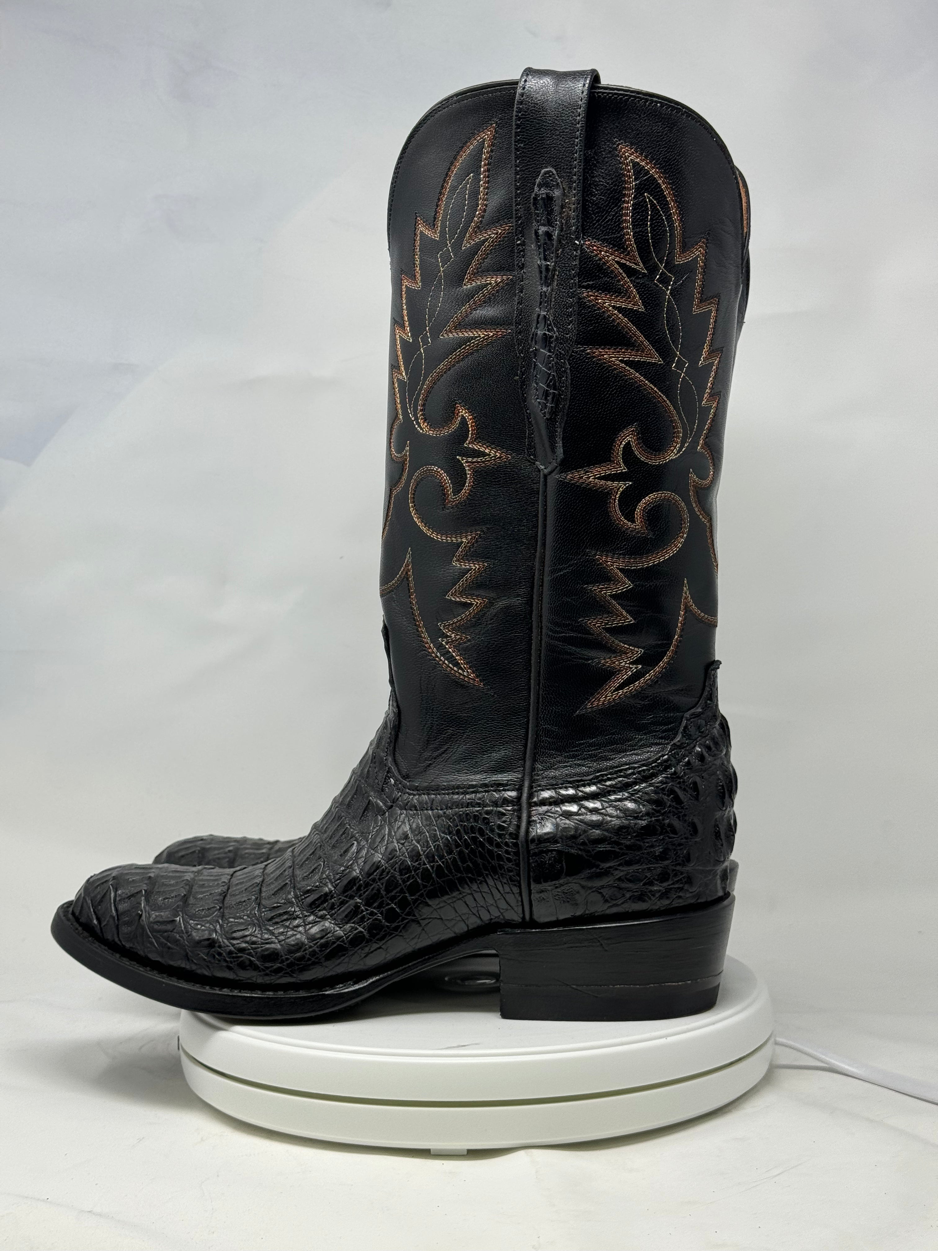 DJ2045 | Don Juan Boots Men's Caiman Black Hornback R Toe