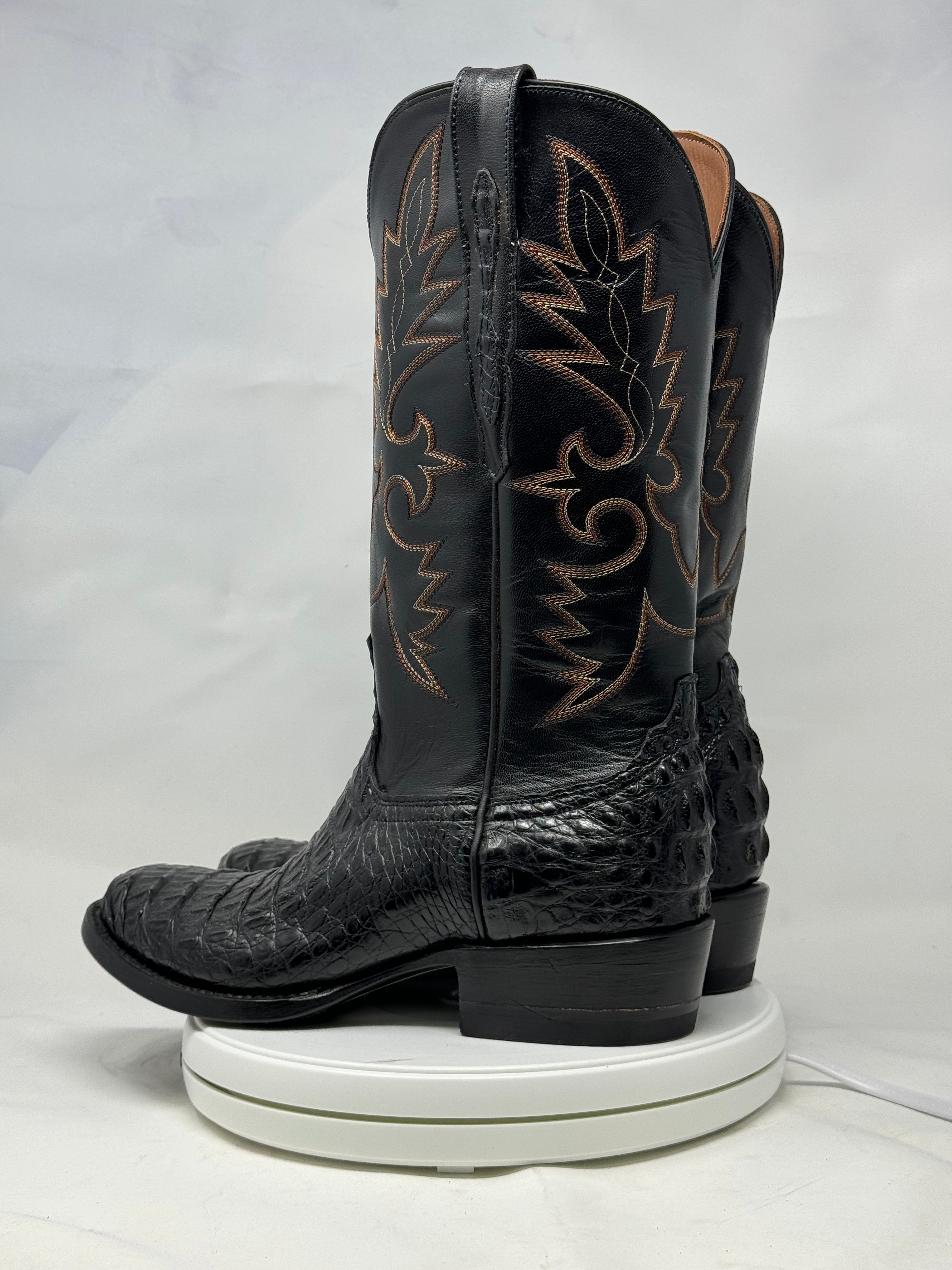 DJ2045 | Don Juan Boots Men's Caiman Black Hornback R Toe