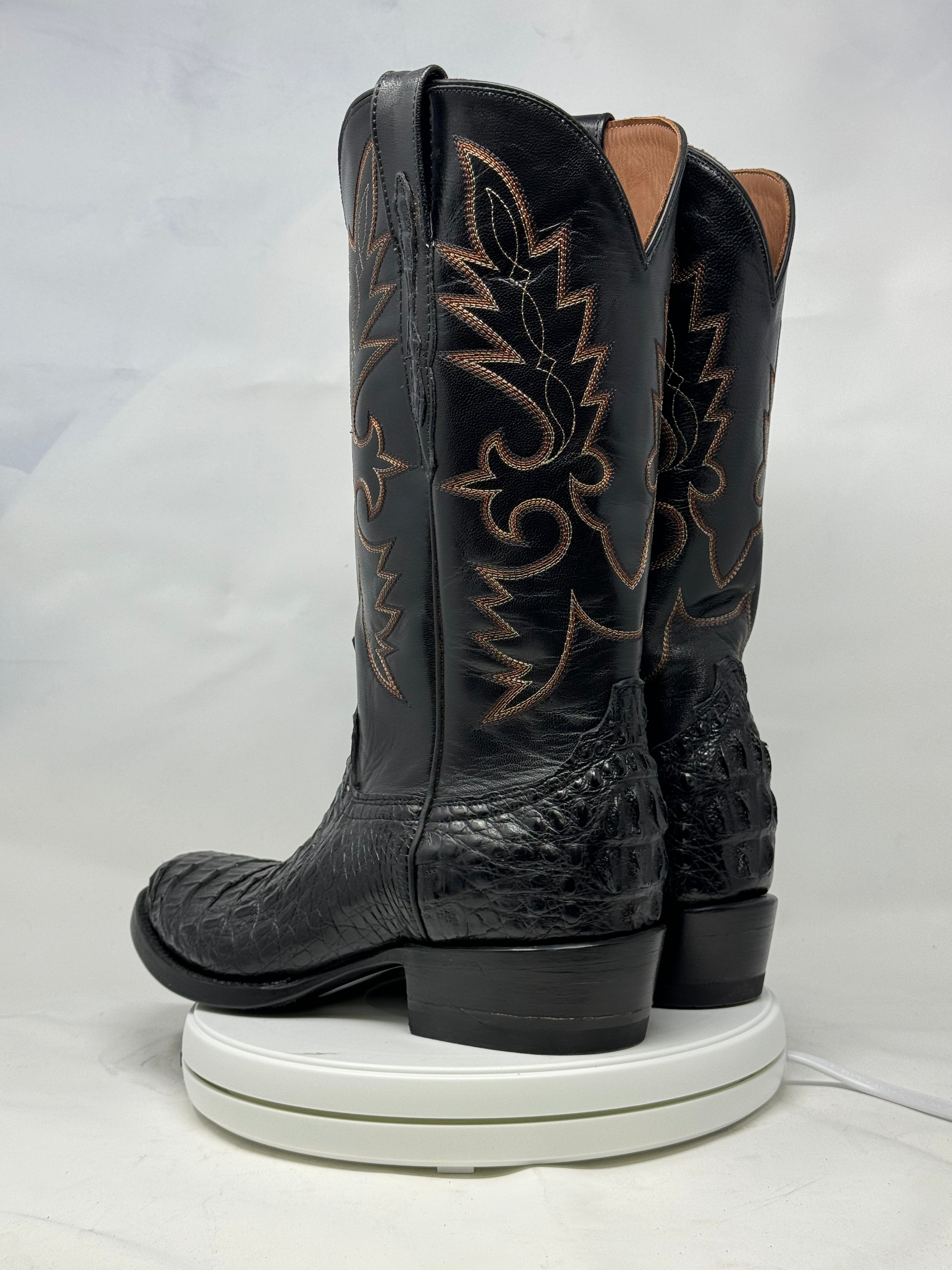 DJ2045 | Don Juan Boots Men's Caiman Black Hornback R Toe