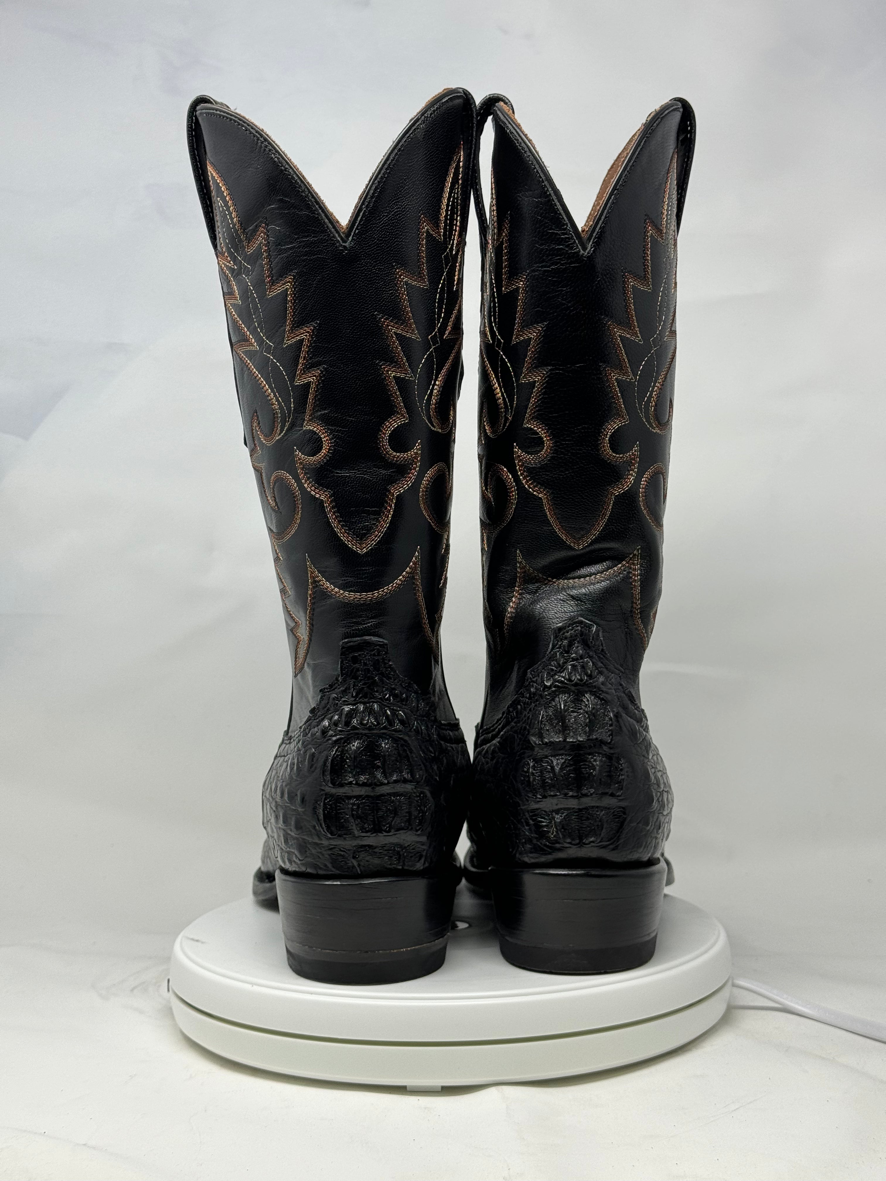 DJ2045 | Don Juan Boots Men's Caiman Black Hornback R Toe
