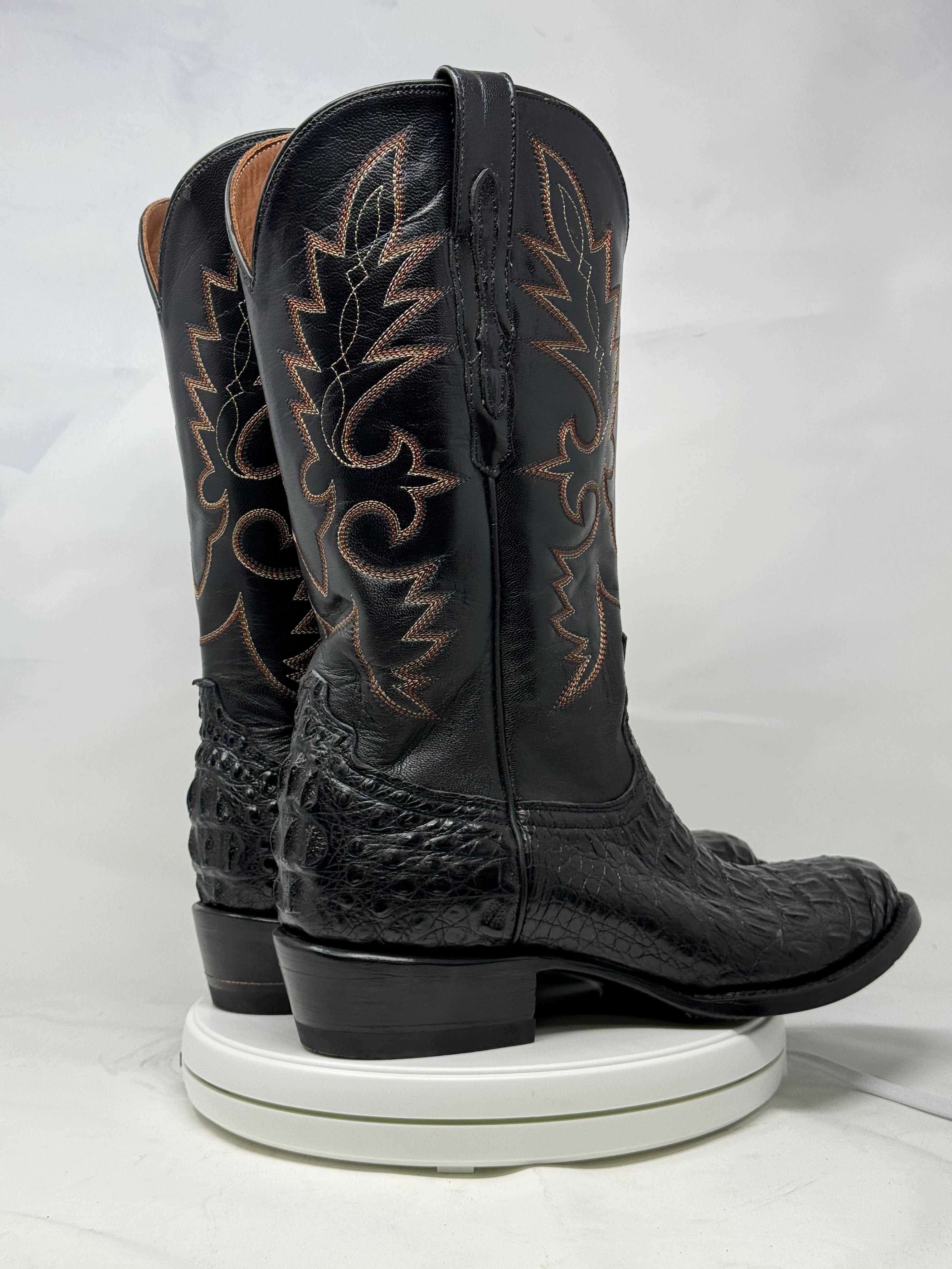 DJ2045 | Don Juan Boots Men's Caiman Black Hornback R Toe