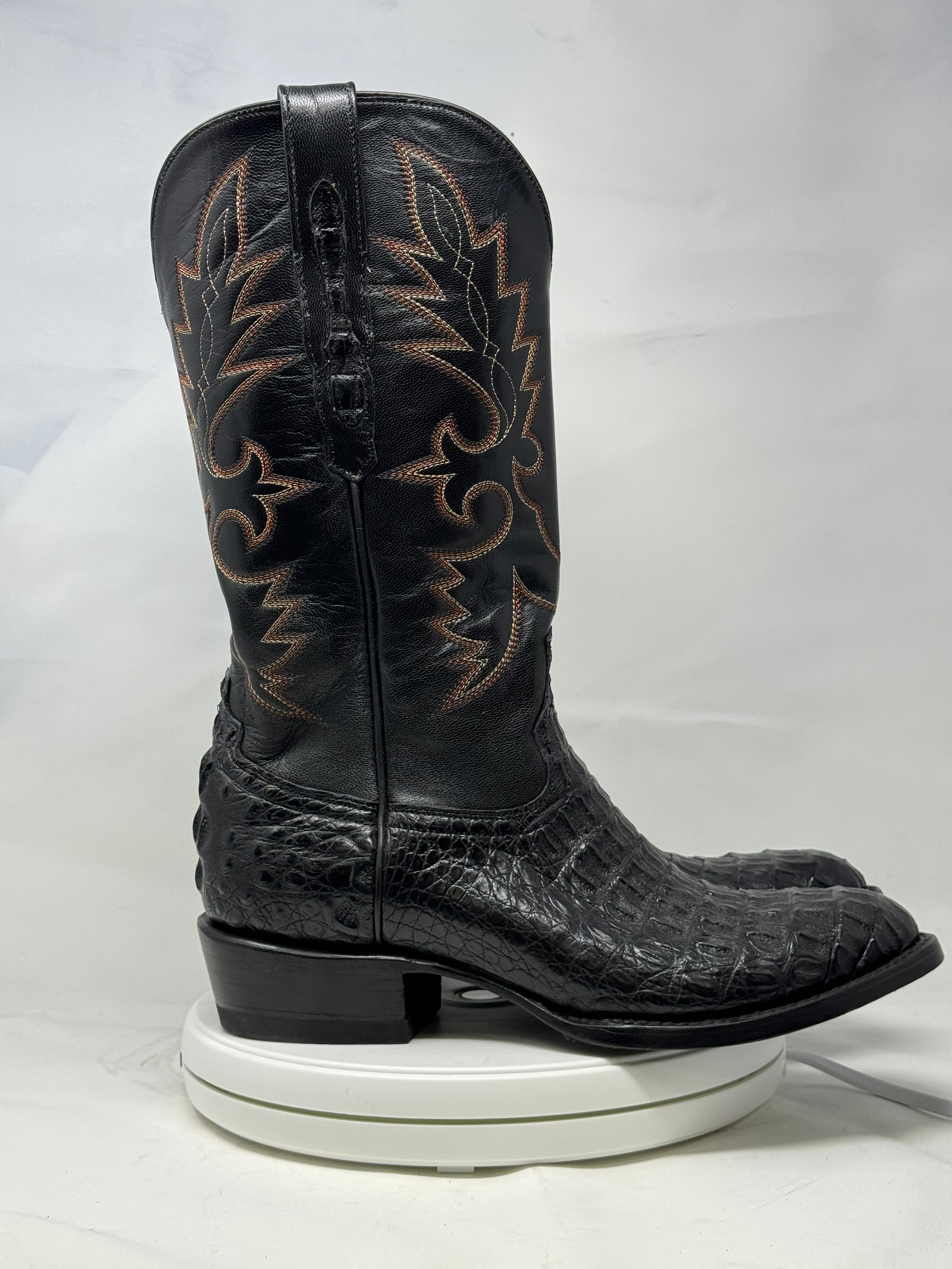 DJ2045 | Don Juan Boots Men's Caiman Black Hornback R Toe