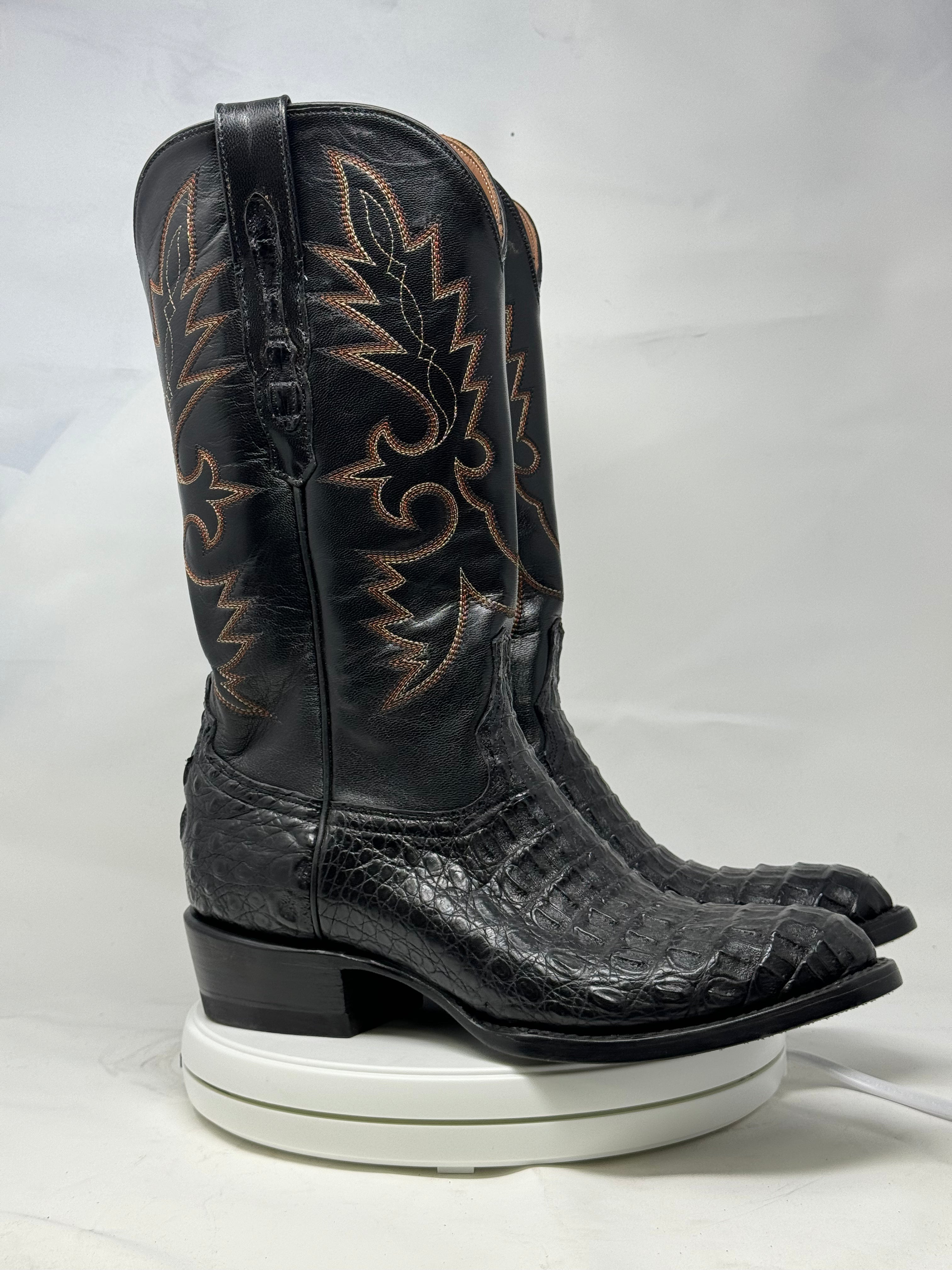 DJ2045 | Don Juan Boots Men's Caiman Black Hornback R Toe