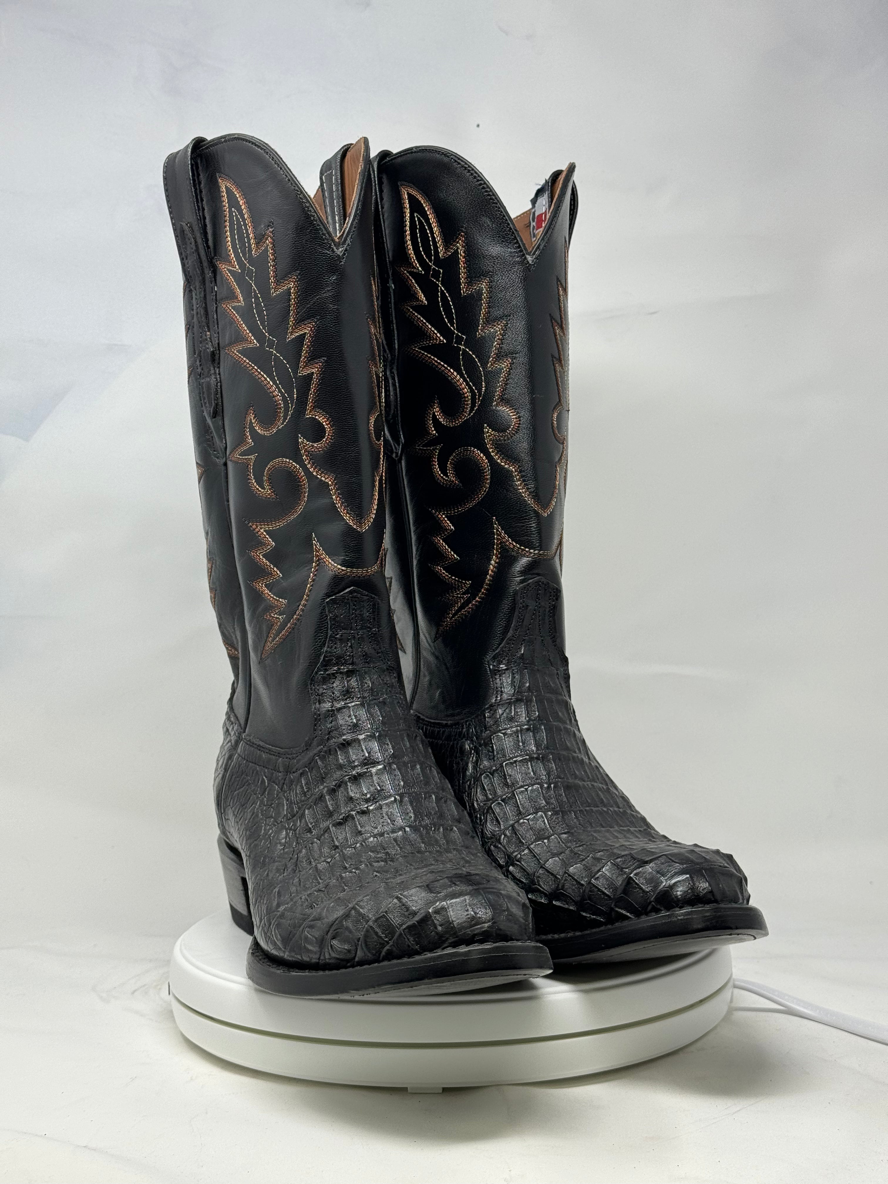 DJ2045 | Don Juan Boots Men's Caiman Black Hornback R Toe