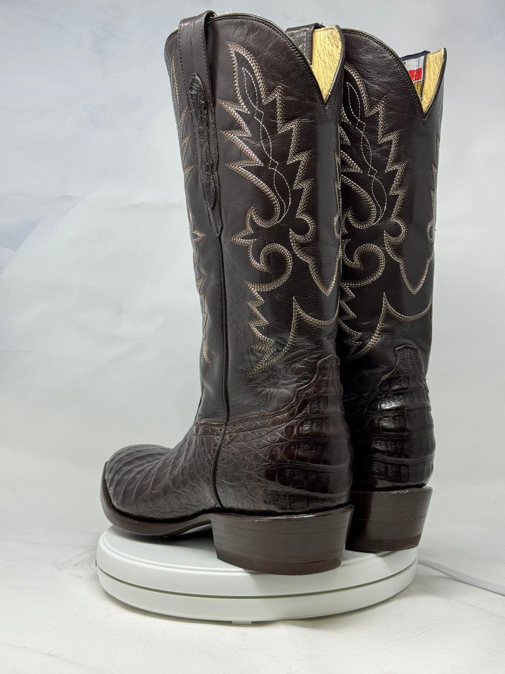 DJ2002 | Don Juan Boots Men's Caiman Belly Chocolate French Toe