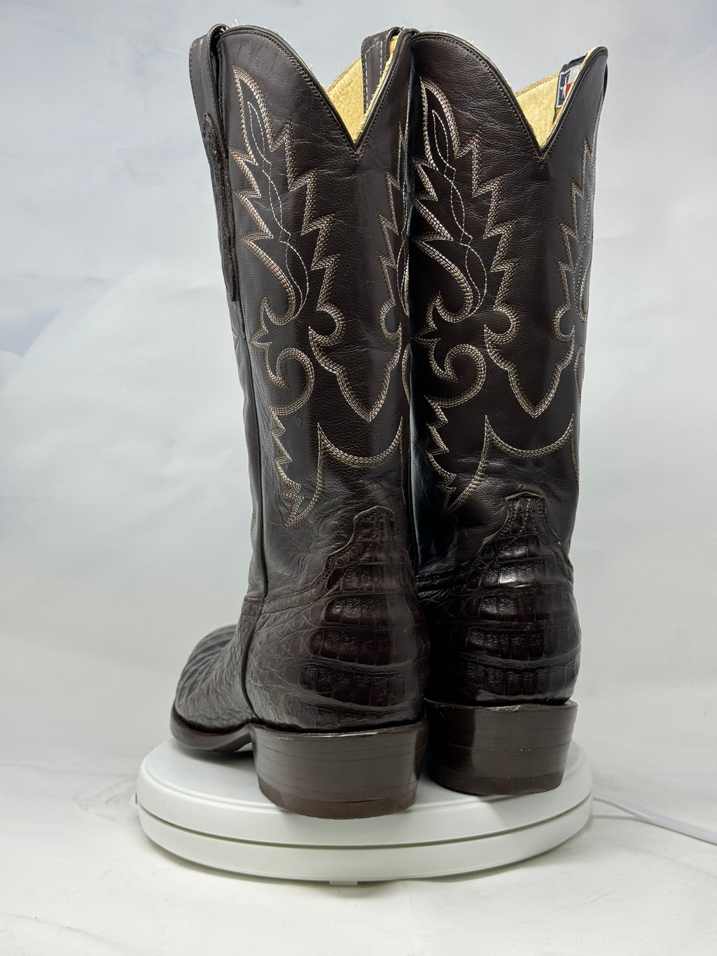 DJ2002 | Don Juan Boots Men's Caiman Belly Chocolate French Toe