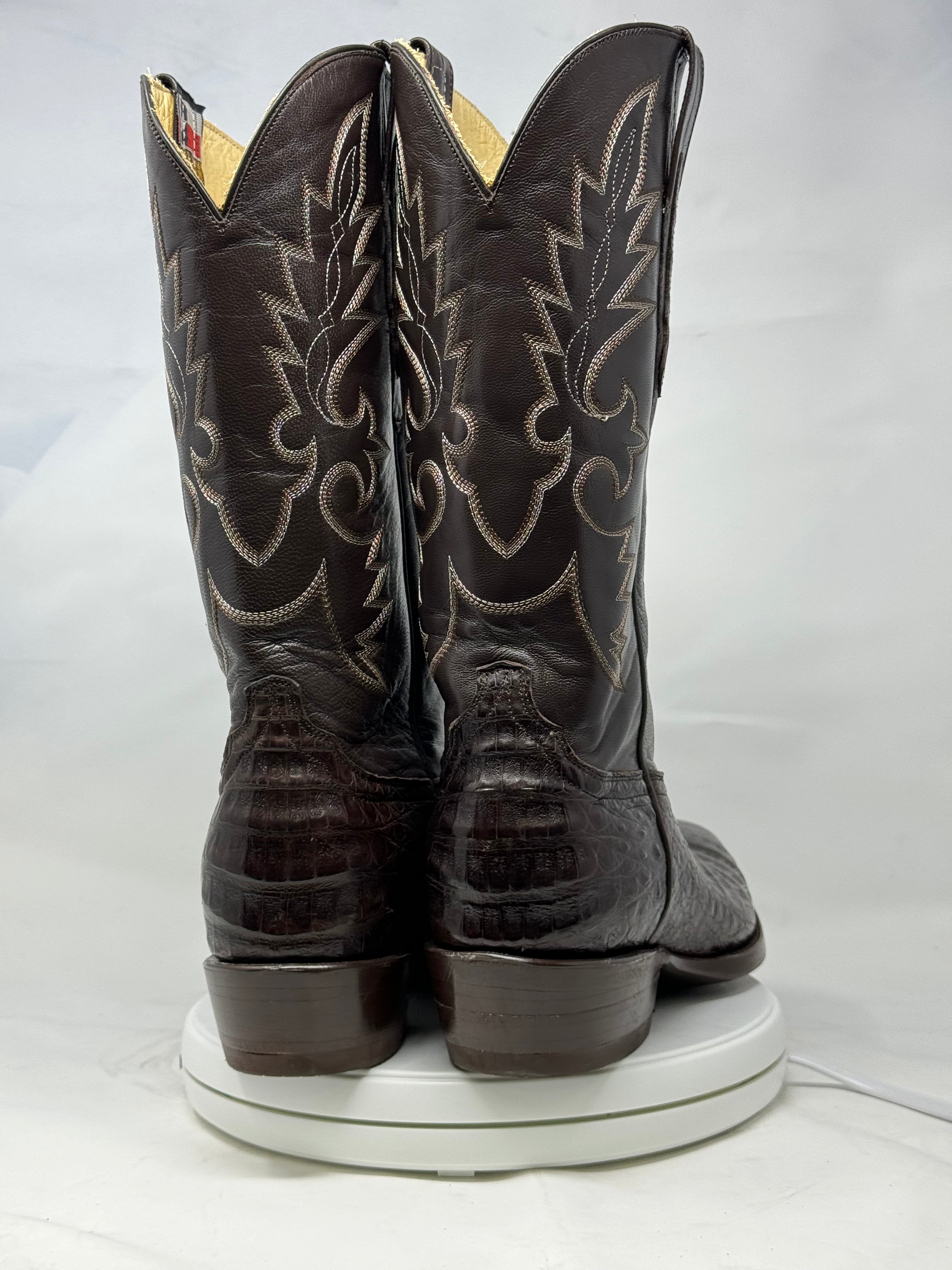 DJ2002 | Don Juan Boots Men's Caiman Belly Chocolate French Toe