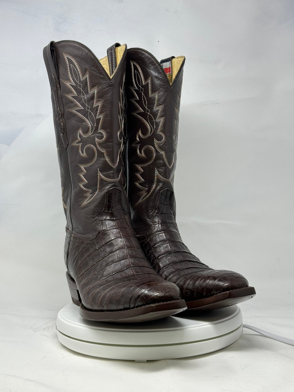 DJ2002 | Don Juan Boots Men's Caiman Belly Chocolate French Toe