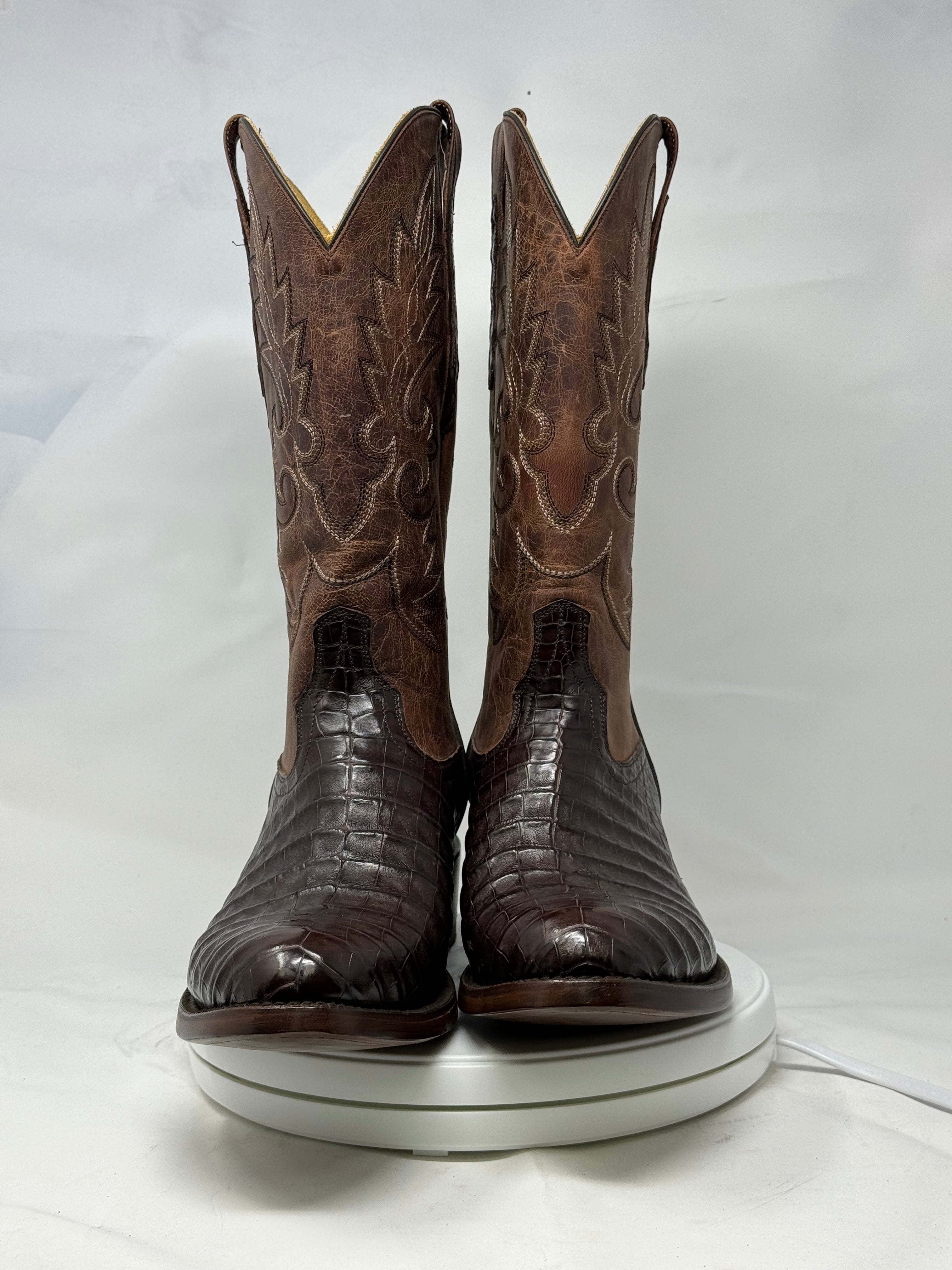 DJ2008 | Don Juan Boots Men's Caiman Belly Chocolate R Toe