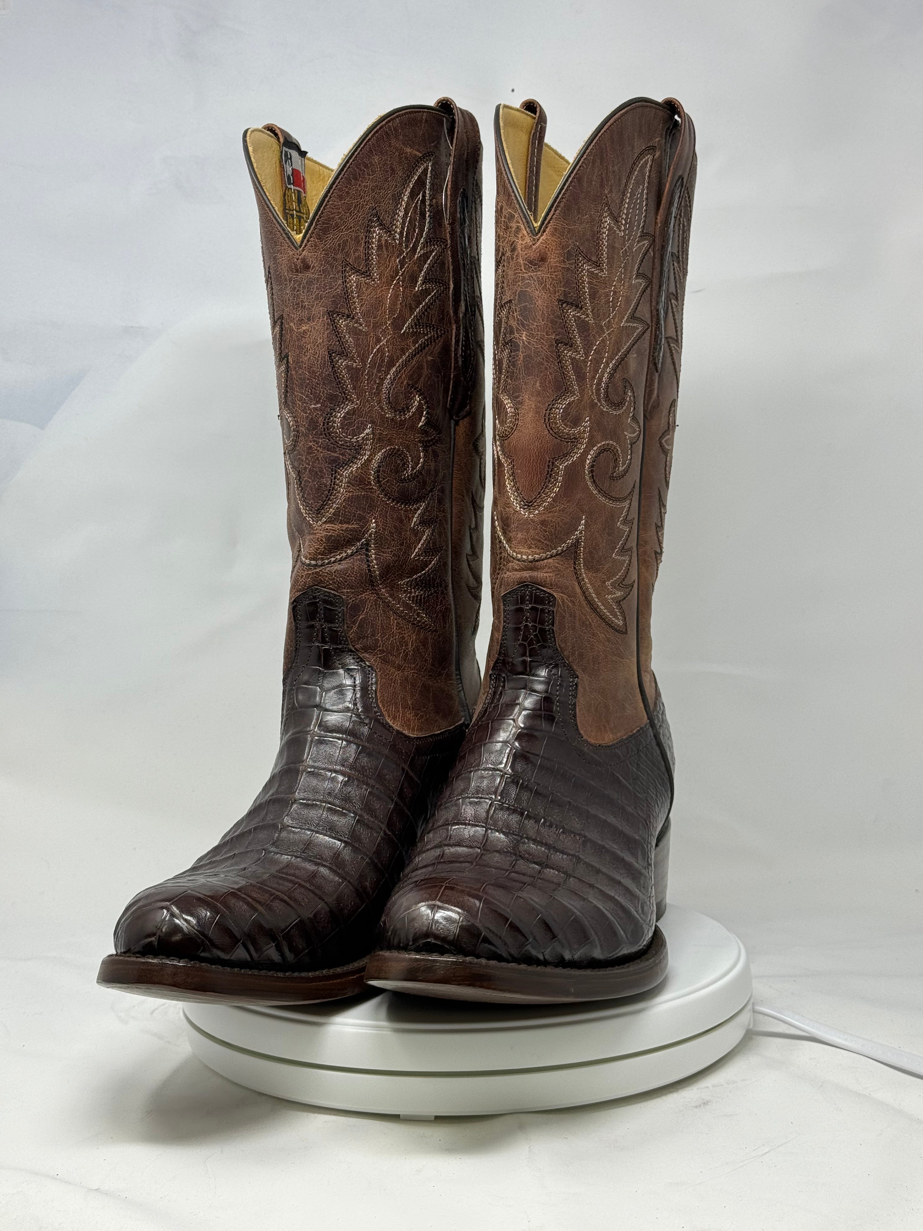 DJ2008 | Don Juan Boots Men's Caiman Belly Chocolate R Toe