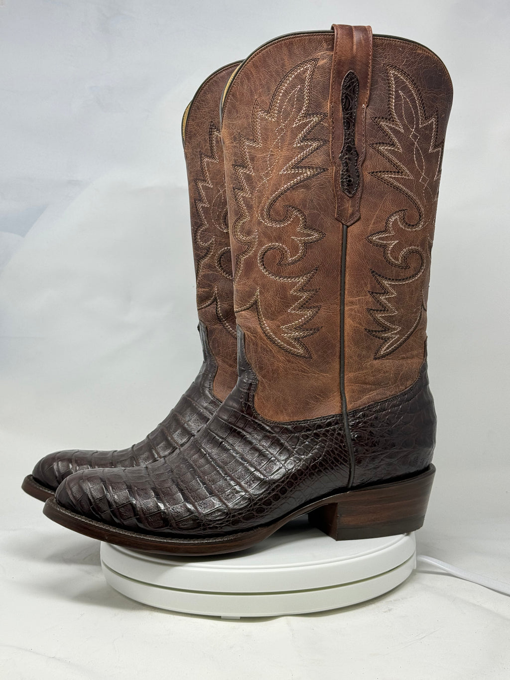 DJ2008 | Don Juan Boots Men's Caiman Belly Chocolate R Toe