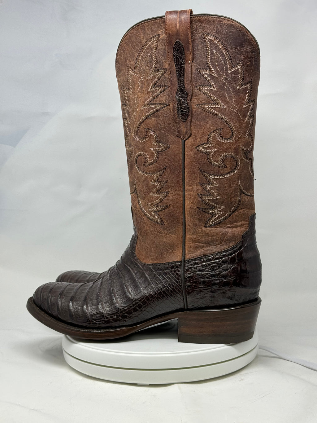 DJ2008 | Don Juan Boots Men's Caiman Belly Chocolate R Toe