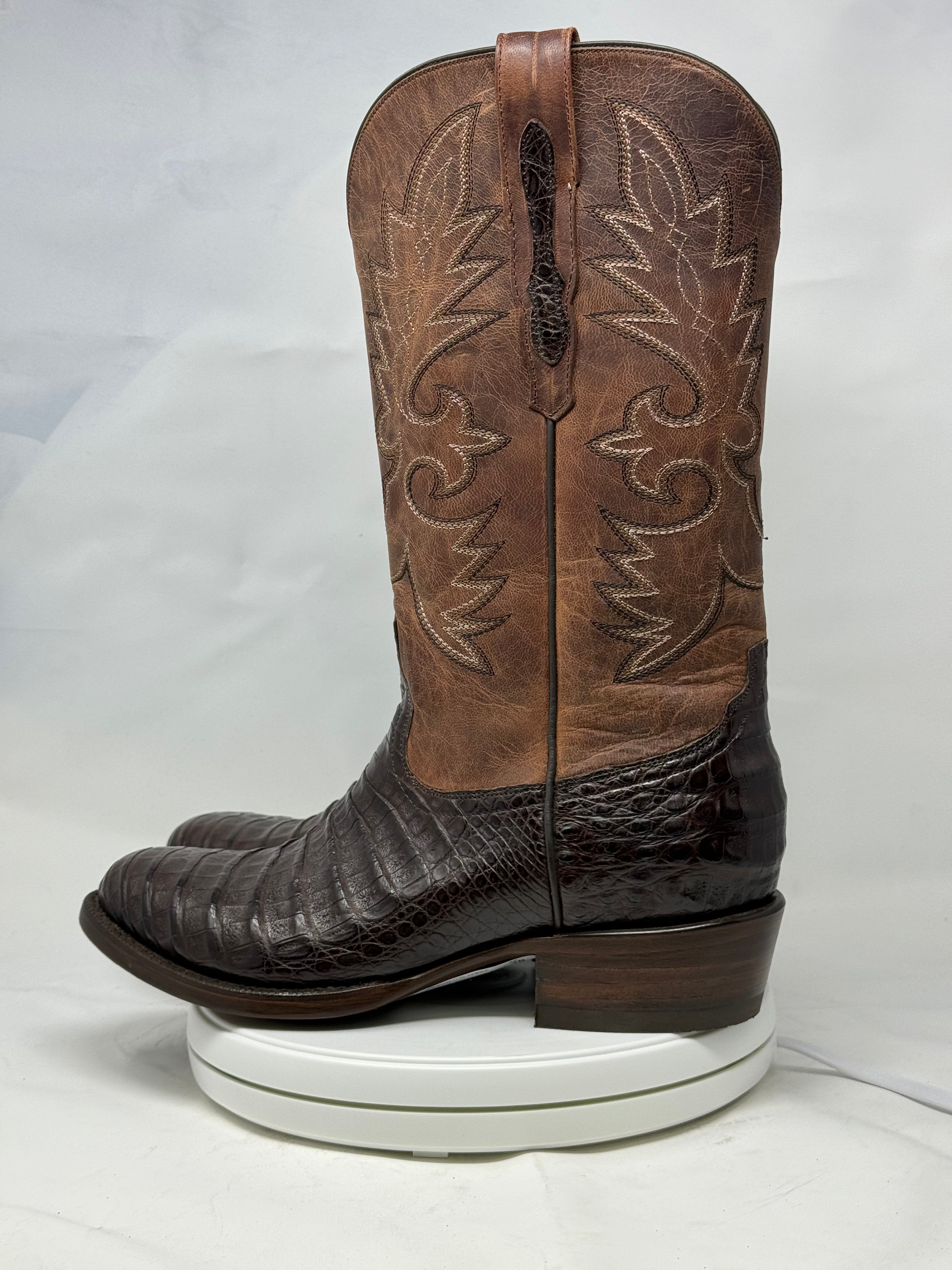 DJ2008 | Don Juan Boots Men's Caiman Belly Chocolate R Toe