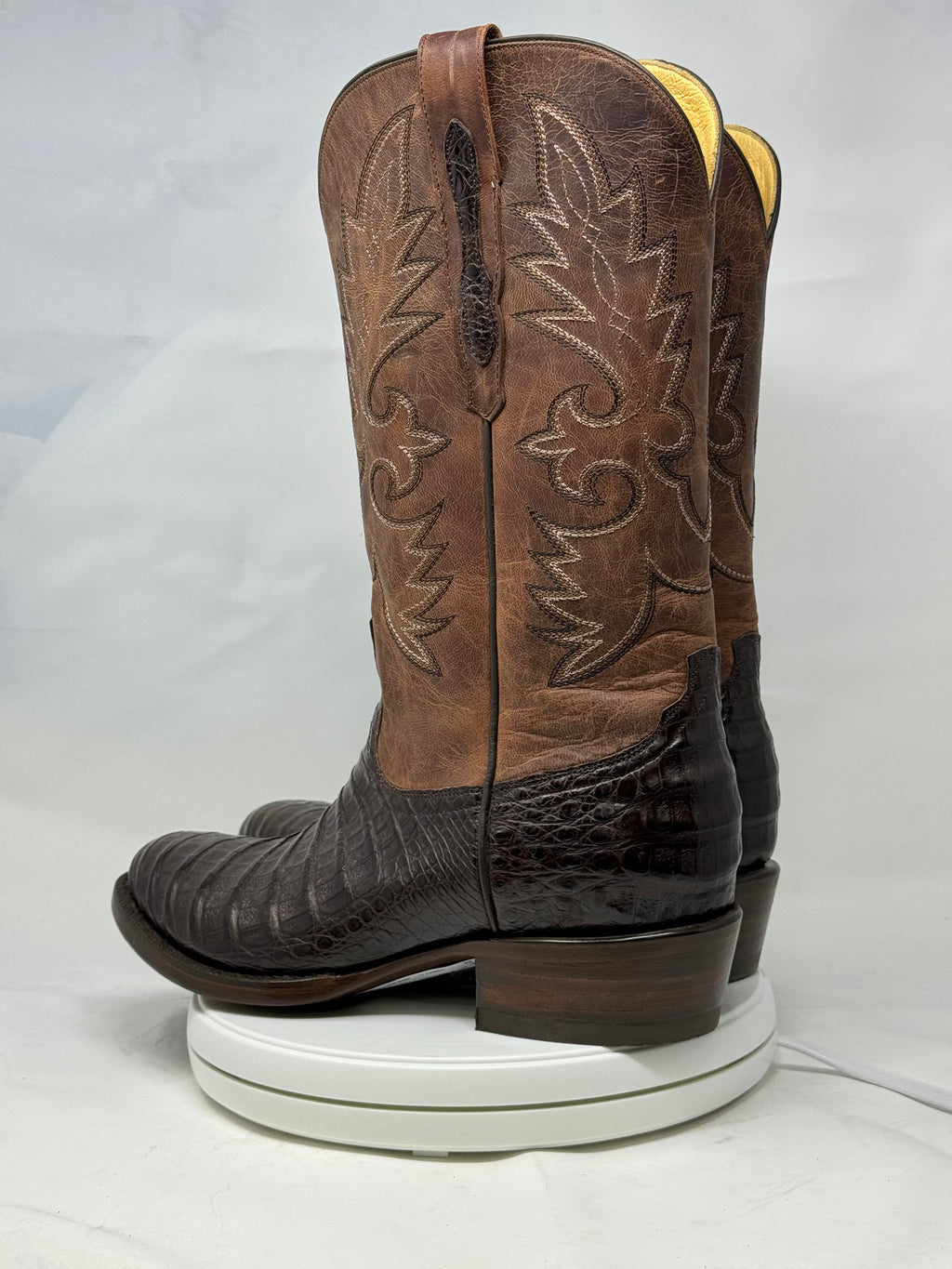 DJ2008 | Don Juan Boots Men's Caiman Belly Chocolate R Toe