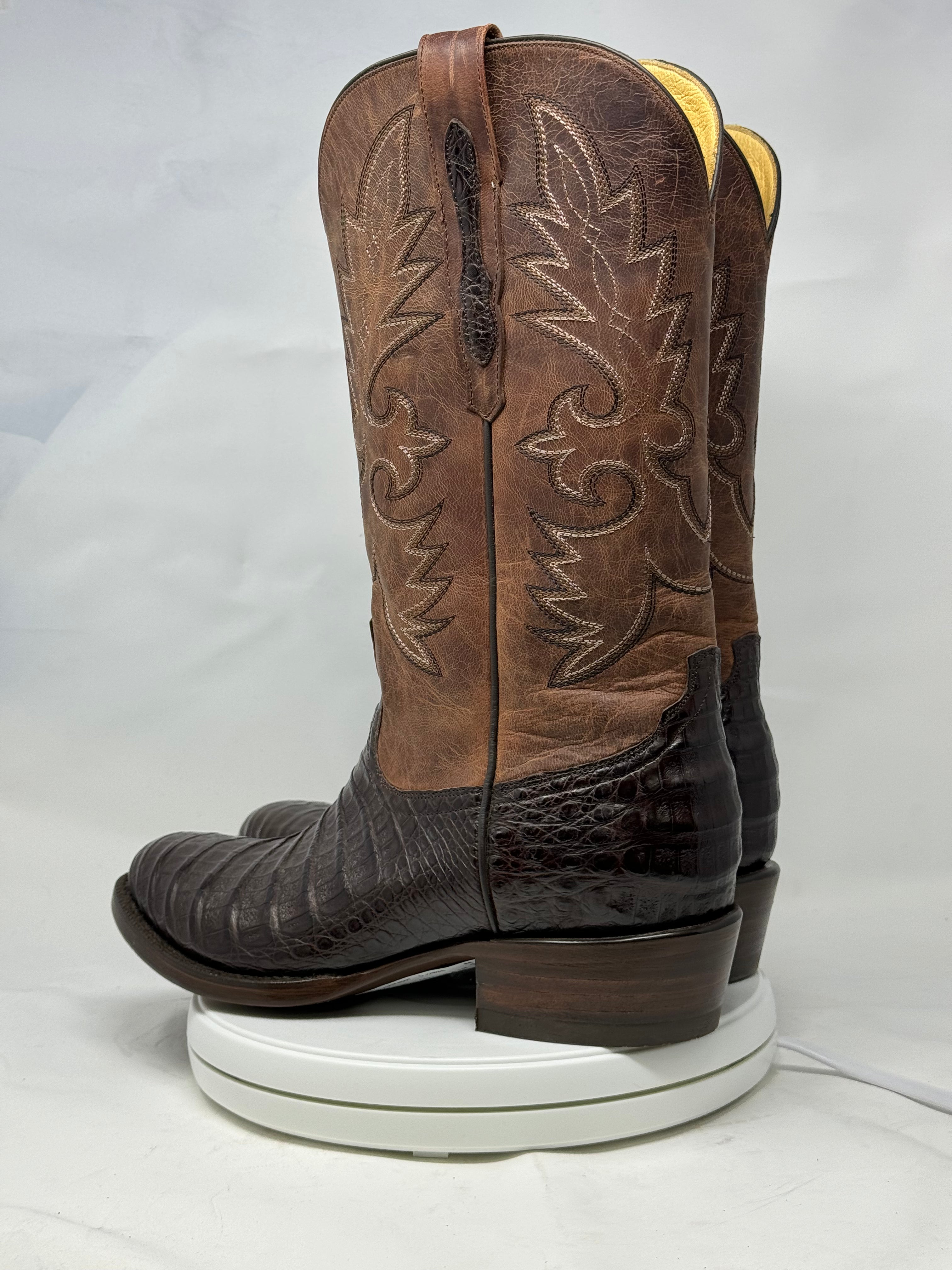 DJ2008 | Don Juan Boots Men's Caiman Belly Chocolate R Toe