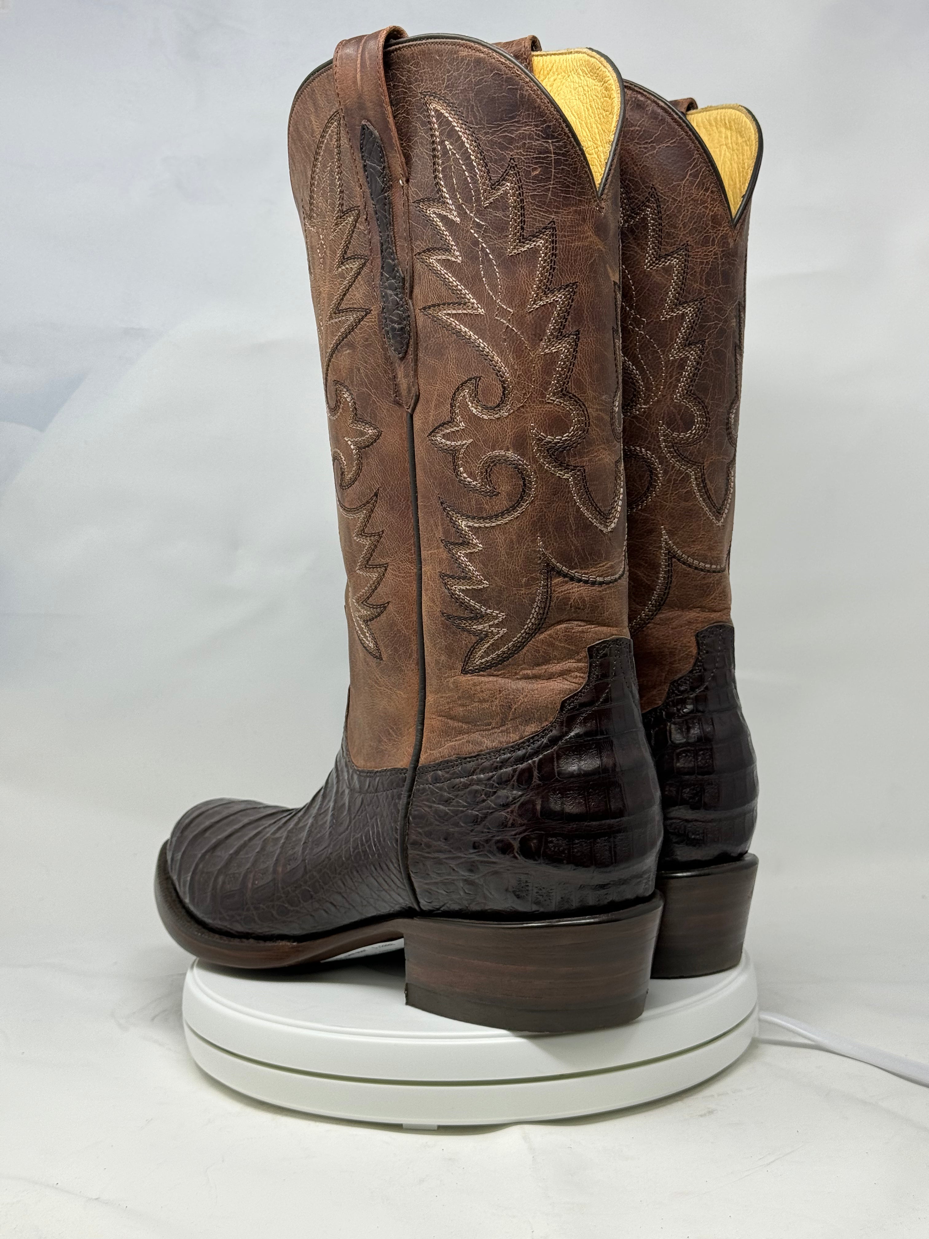 DJ2008 | Don Juan Boots Men's Caiman Belly Chocolate R Toe